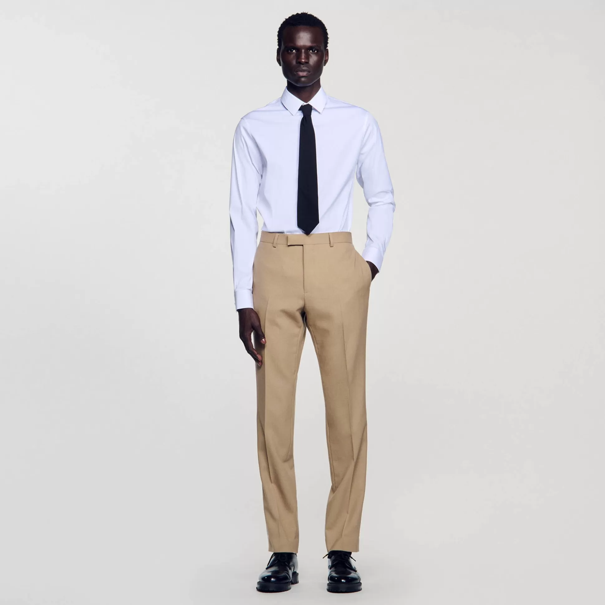 Hosen & Shorts | Anzüge & Smokings>Sandro Anzughose Aus Wolle Beige