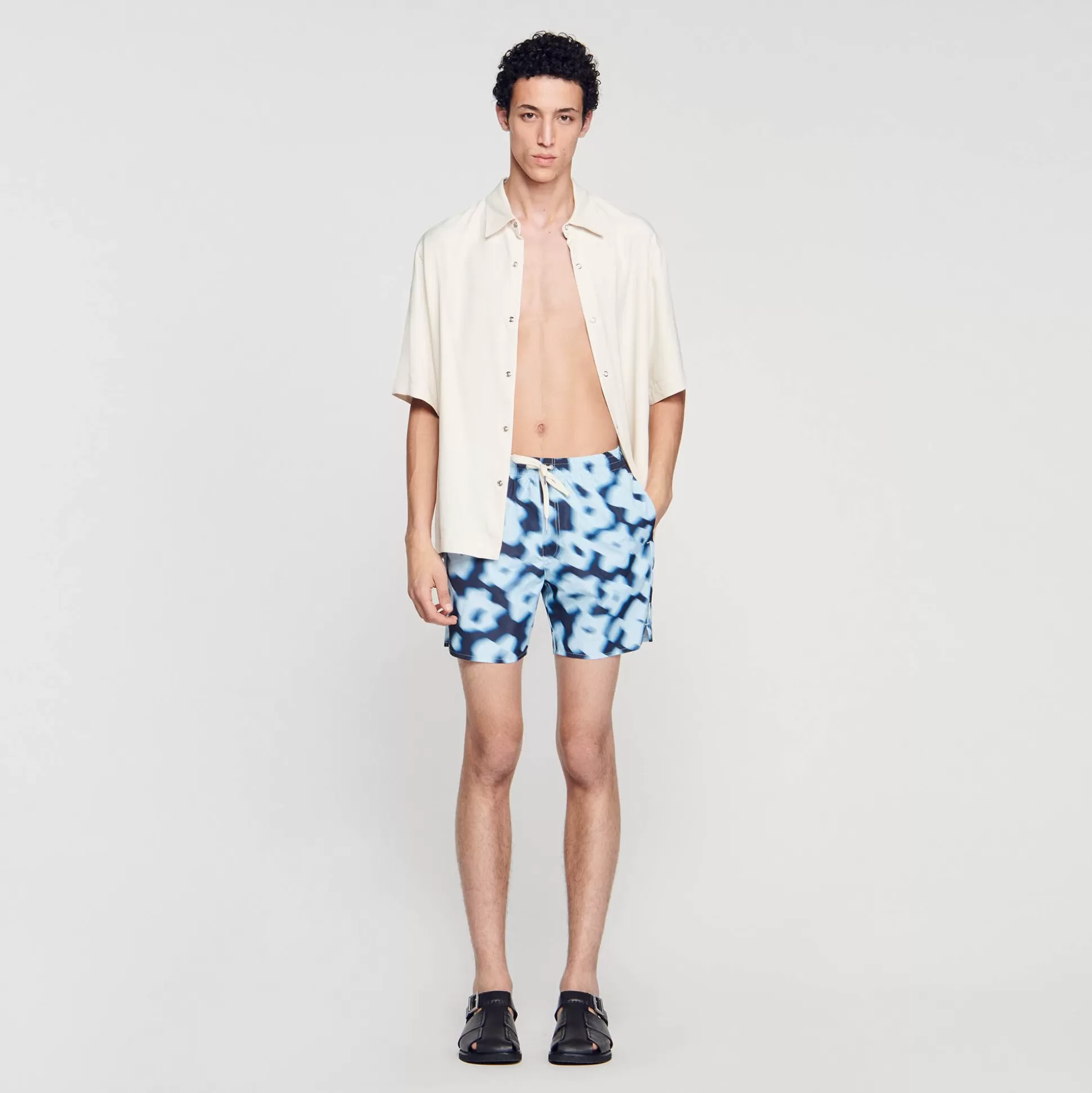 Badeanzüge | Hosen & Shorts>Sandro Badehose Mit Blumen-Print Blau