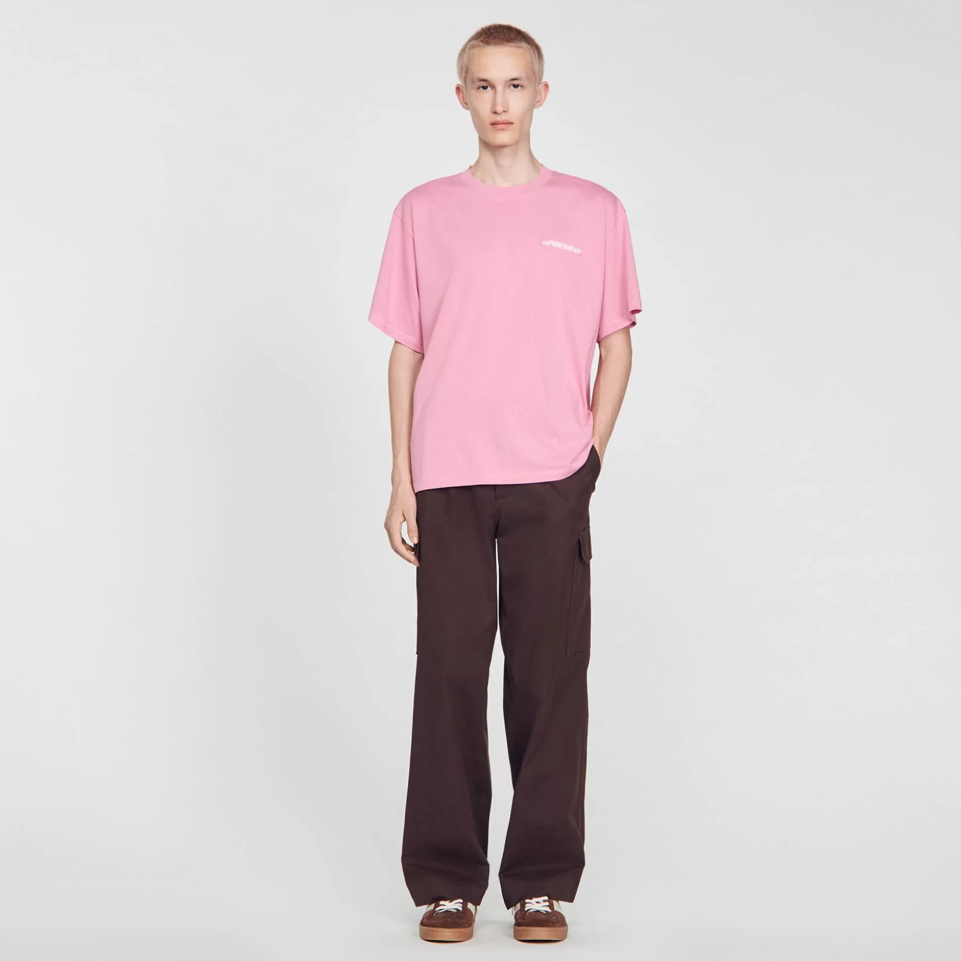 T-Shirts & Polos>Sandro Baumwoll-T-Shirt Rosa