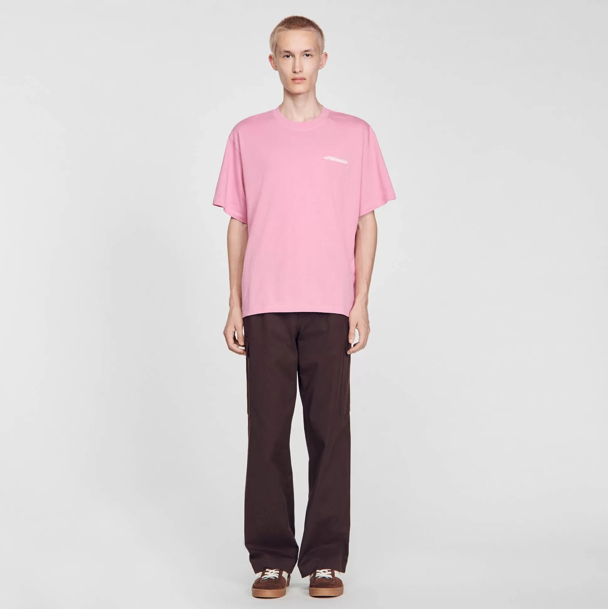 T-Shirts & Polos>Sandro Baumwoll-T-Shirt Rosa