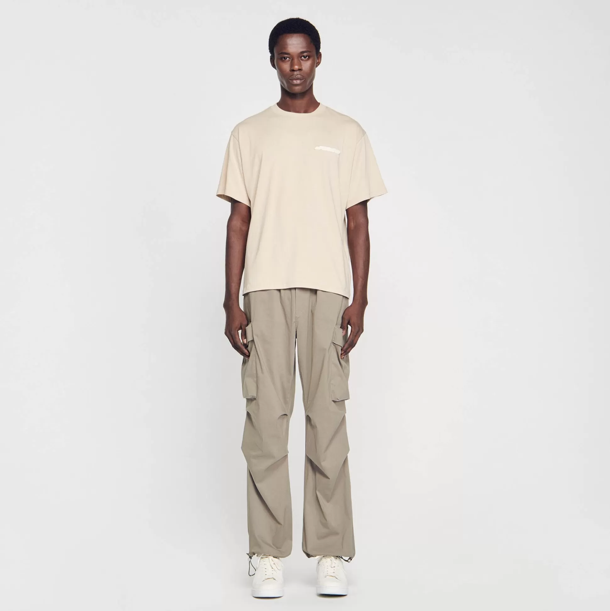 T-Shirts & Polos>Sandro Baumwoll-T-Shirt Beige