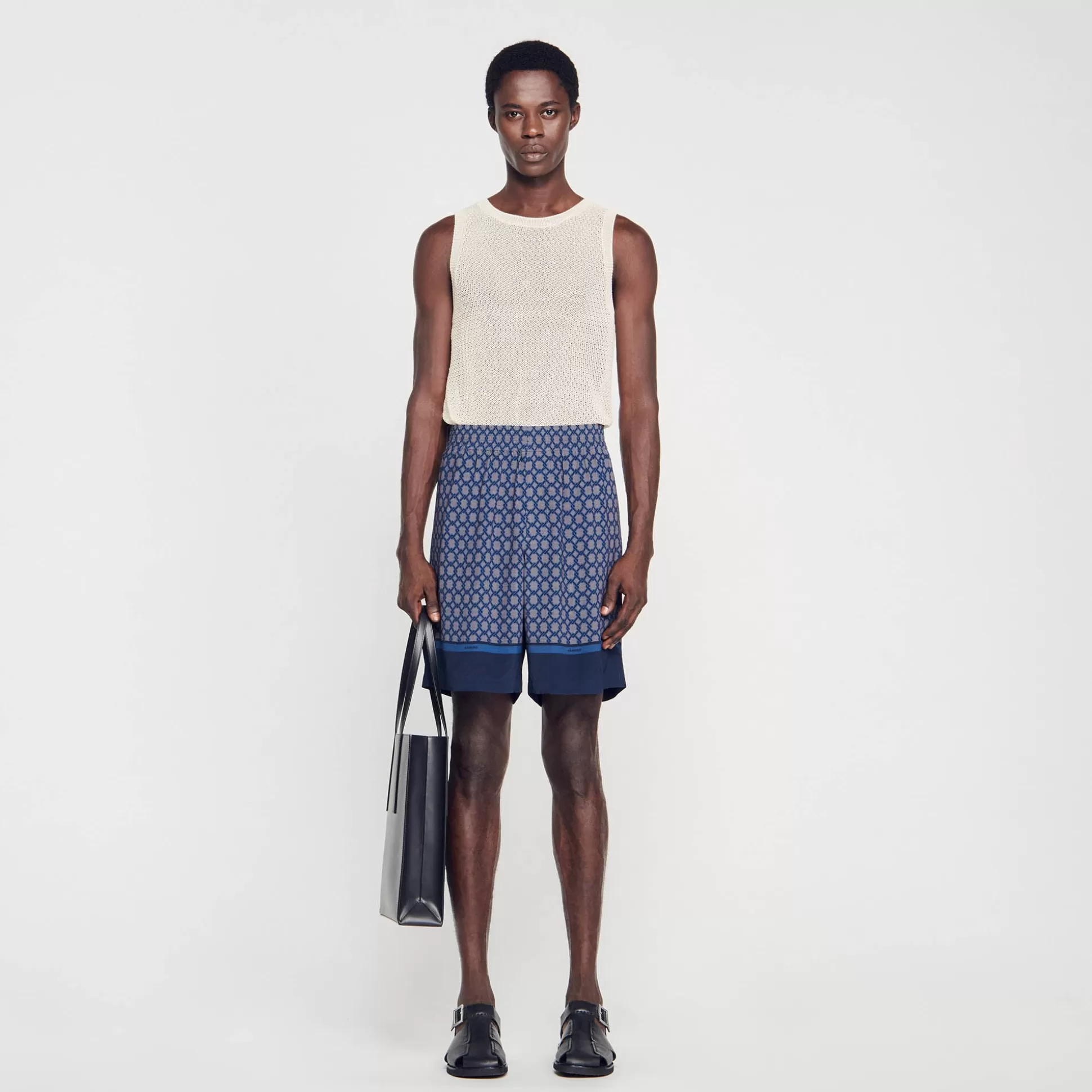 Hosen & Shorts>Sandro Bermudashorts Mit Druckmuster Marine