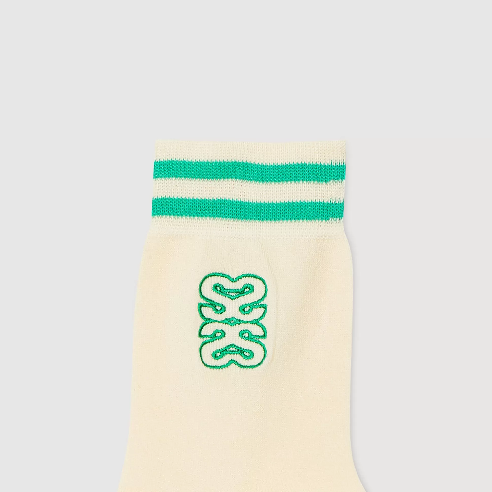 Socken>Sandro Bestickte Socken Ecru / Vert