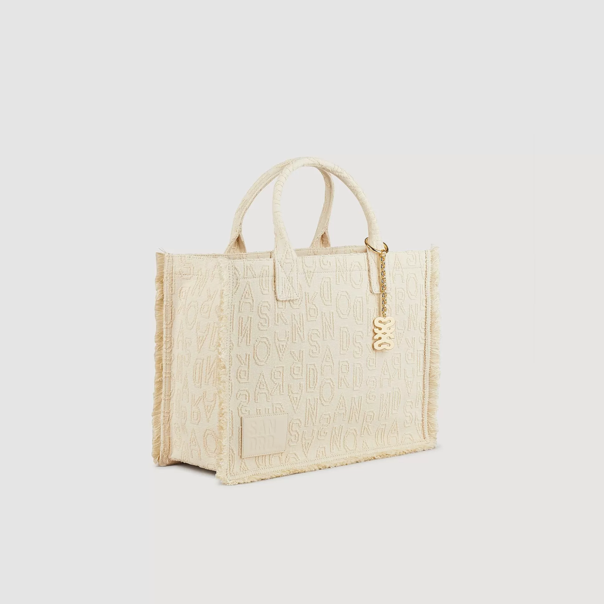 Tote Bag | Schultertasche>Sandro Bestickte Tasche Kasbah Ecru