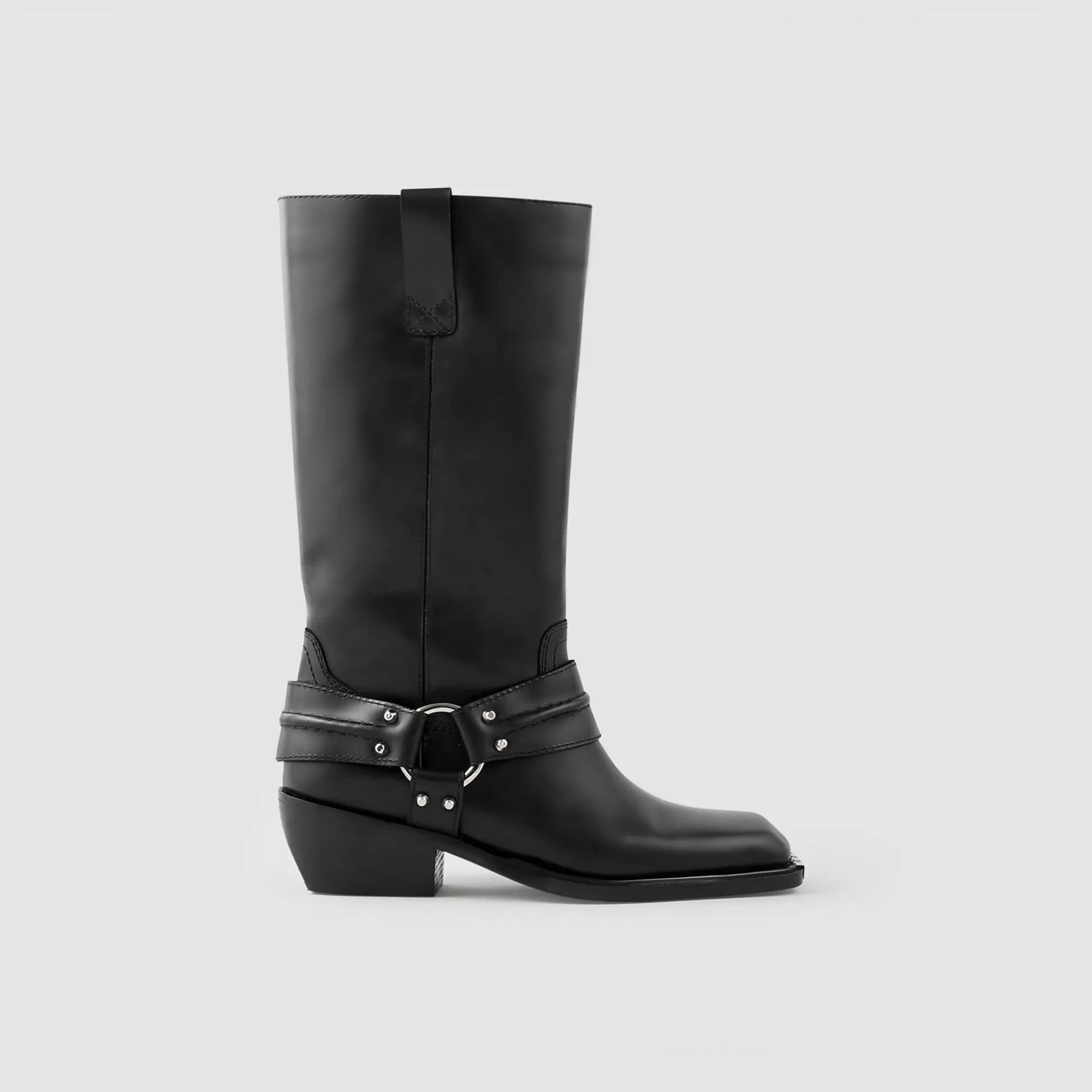 Lederstiefeletten>Sandro Biker Boots Aus Leder Schwarz