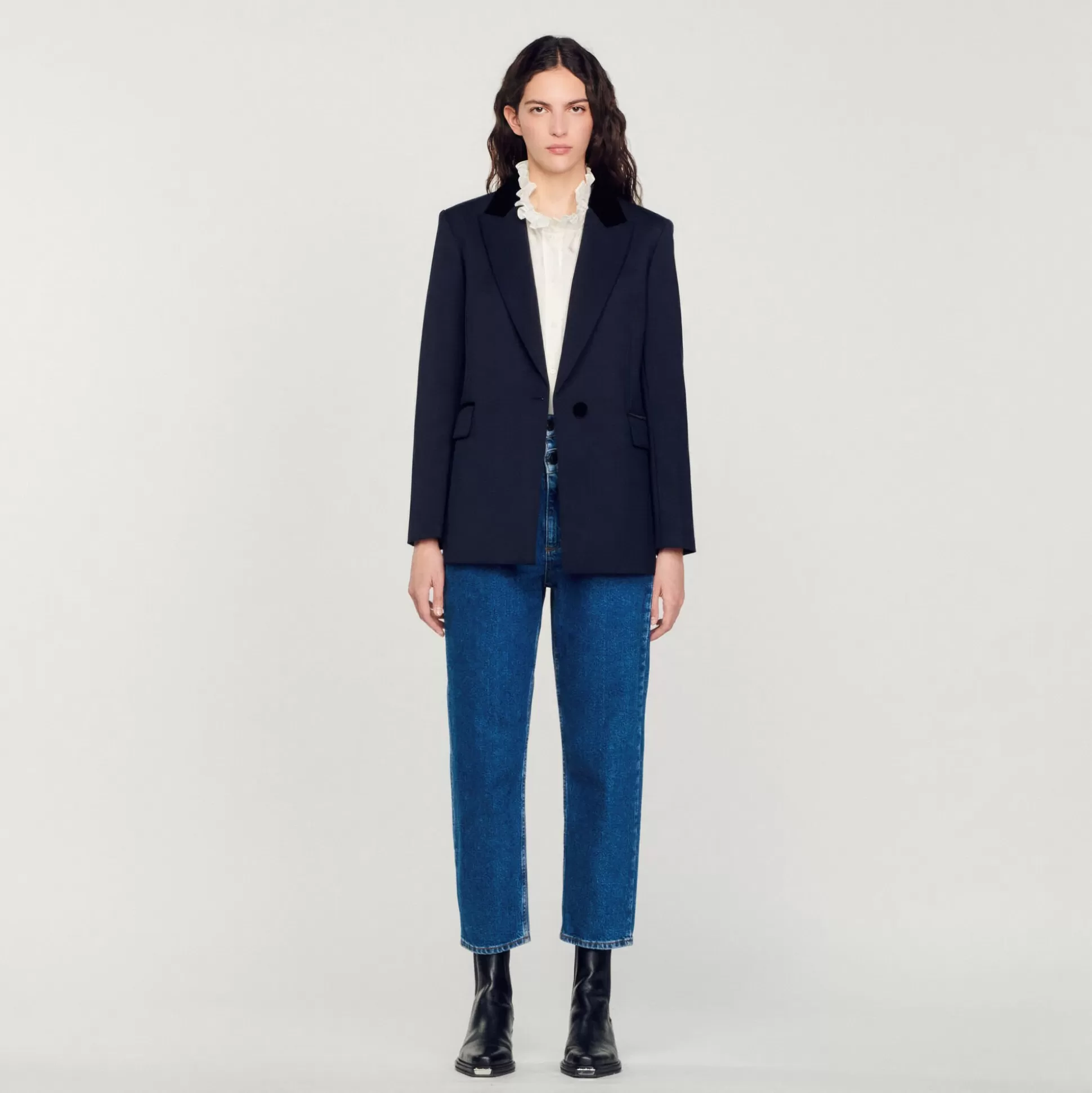 Kostüm | Blousons & Jacken>Sandro Blazer Marineblau