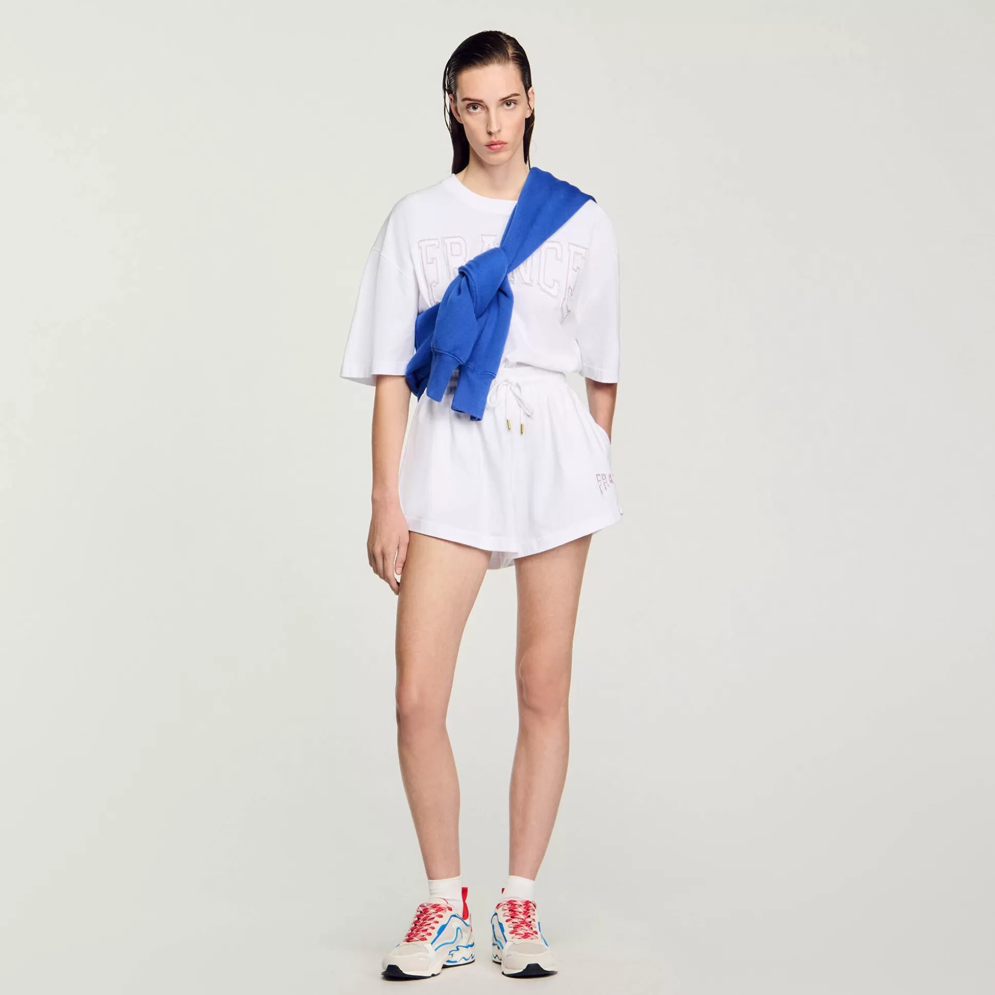 Röcke & Shorts>Sandro Boxershorts Mit France-Print Weiß