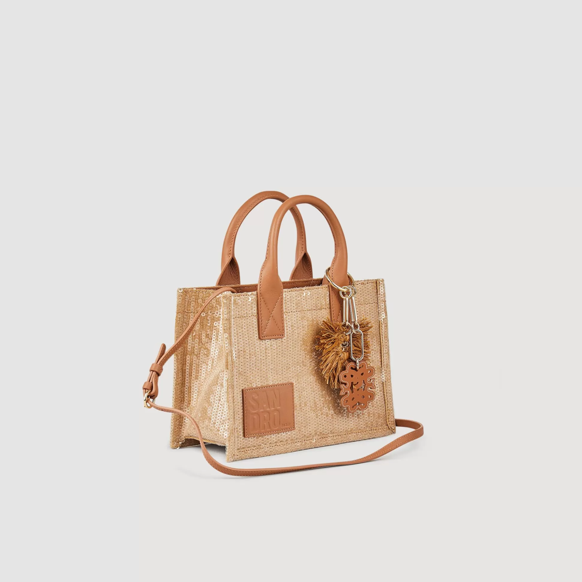 Schultertasche | Tote Bag>Sandro Einkaufstasche Kasbah Mit Pailletten Beige