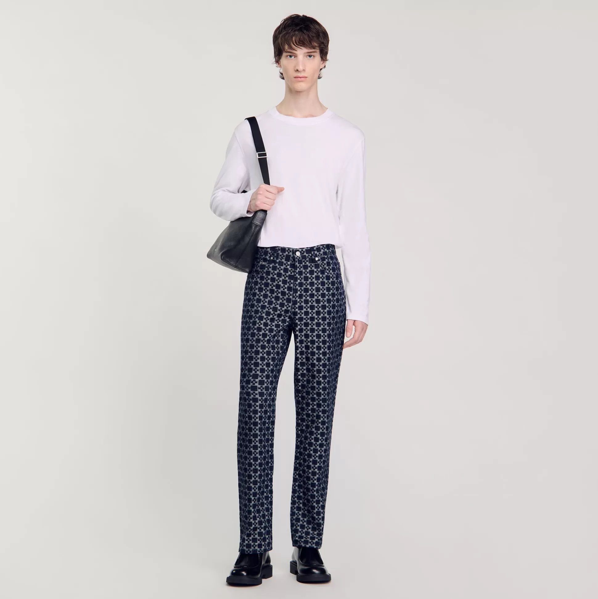 Jeans>Sandro Gerade Jeans Mit Square-Cross-Motiv Marine