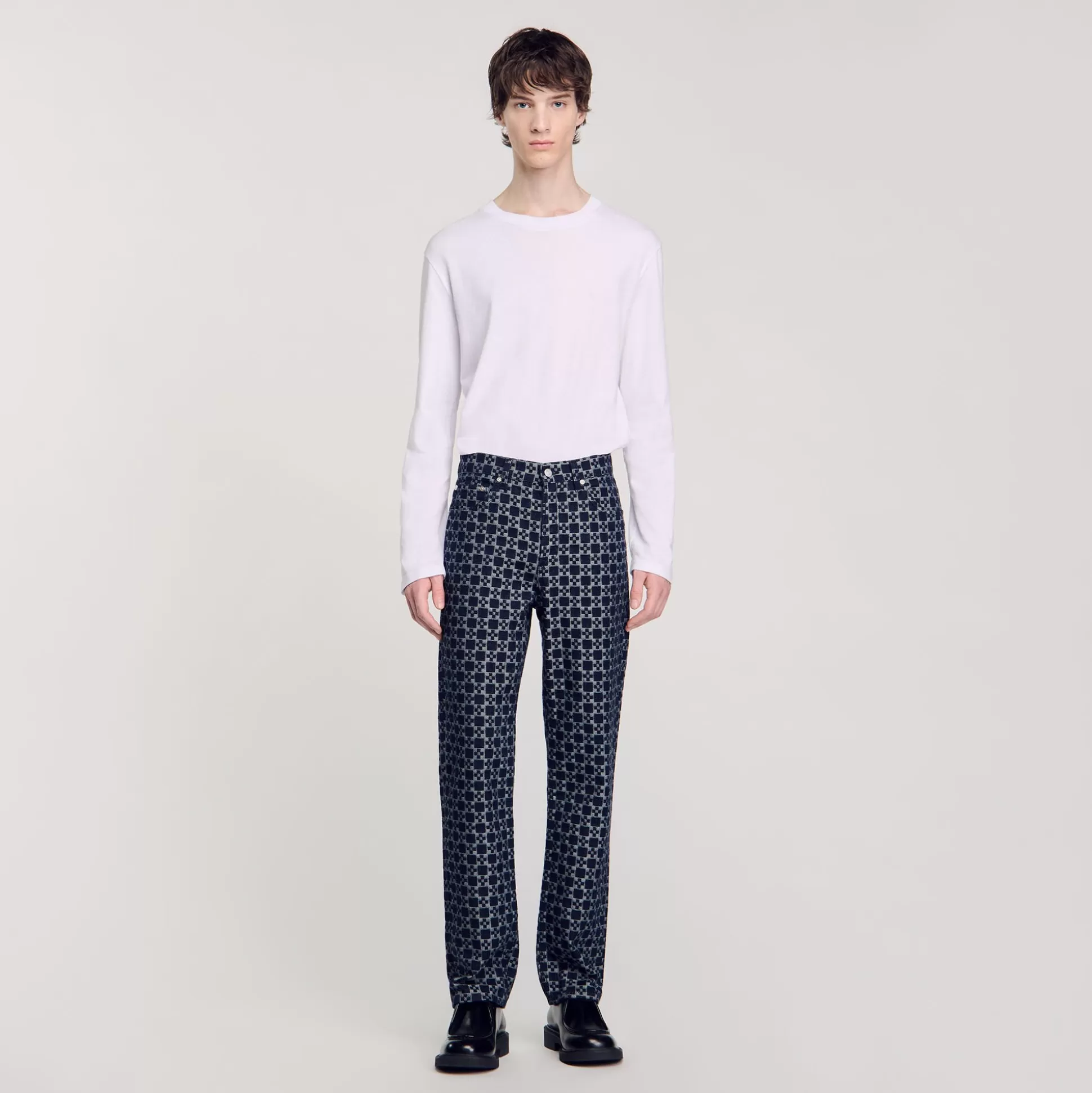 Jeans>Sandro Gerade Jeans Mit Square-Cross-Motiv Marine