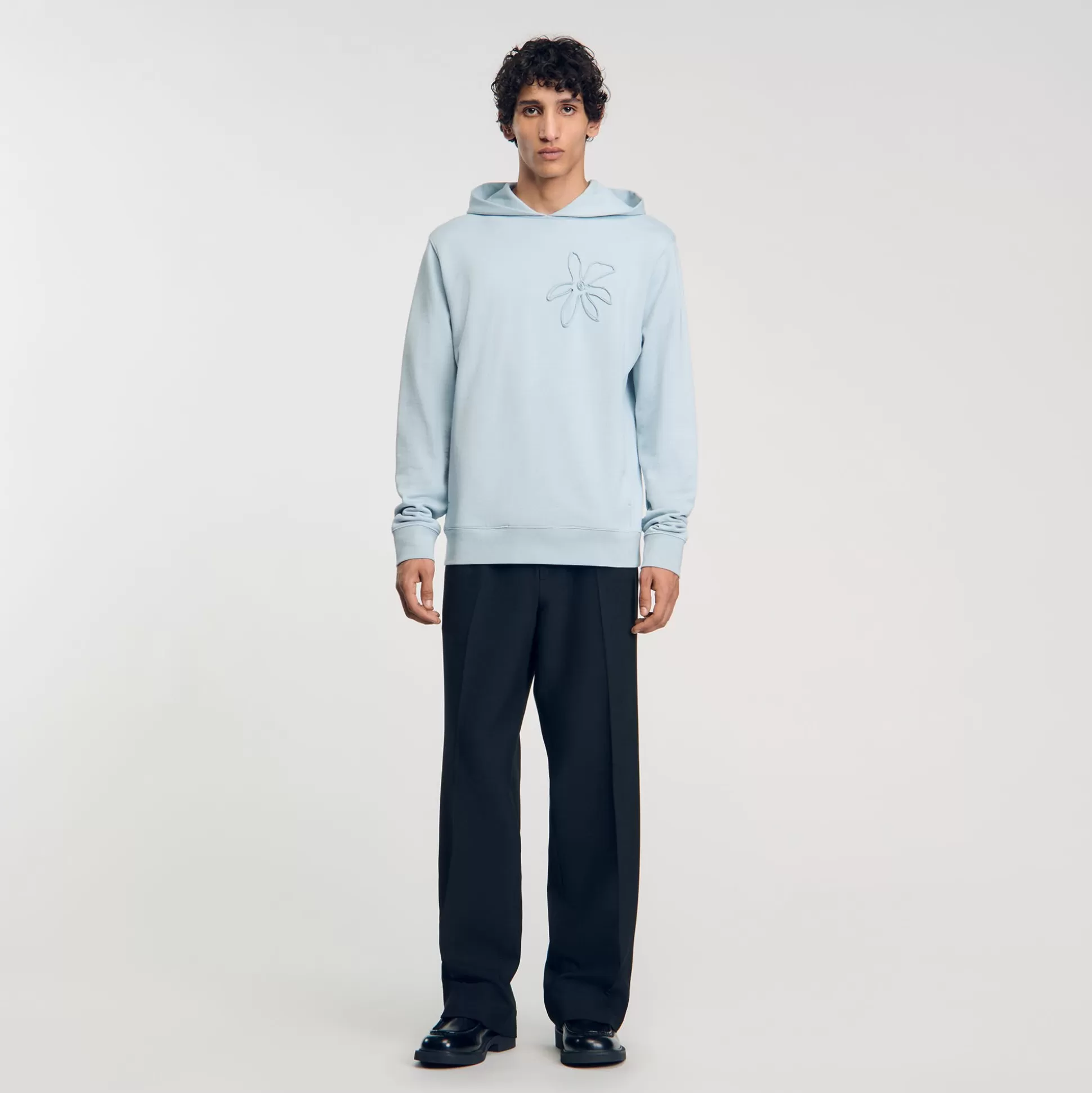 Sweatshirts & Jogging>Sandro Hoodie Mit Kapuze Und Blumenmuster Baby Blue