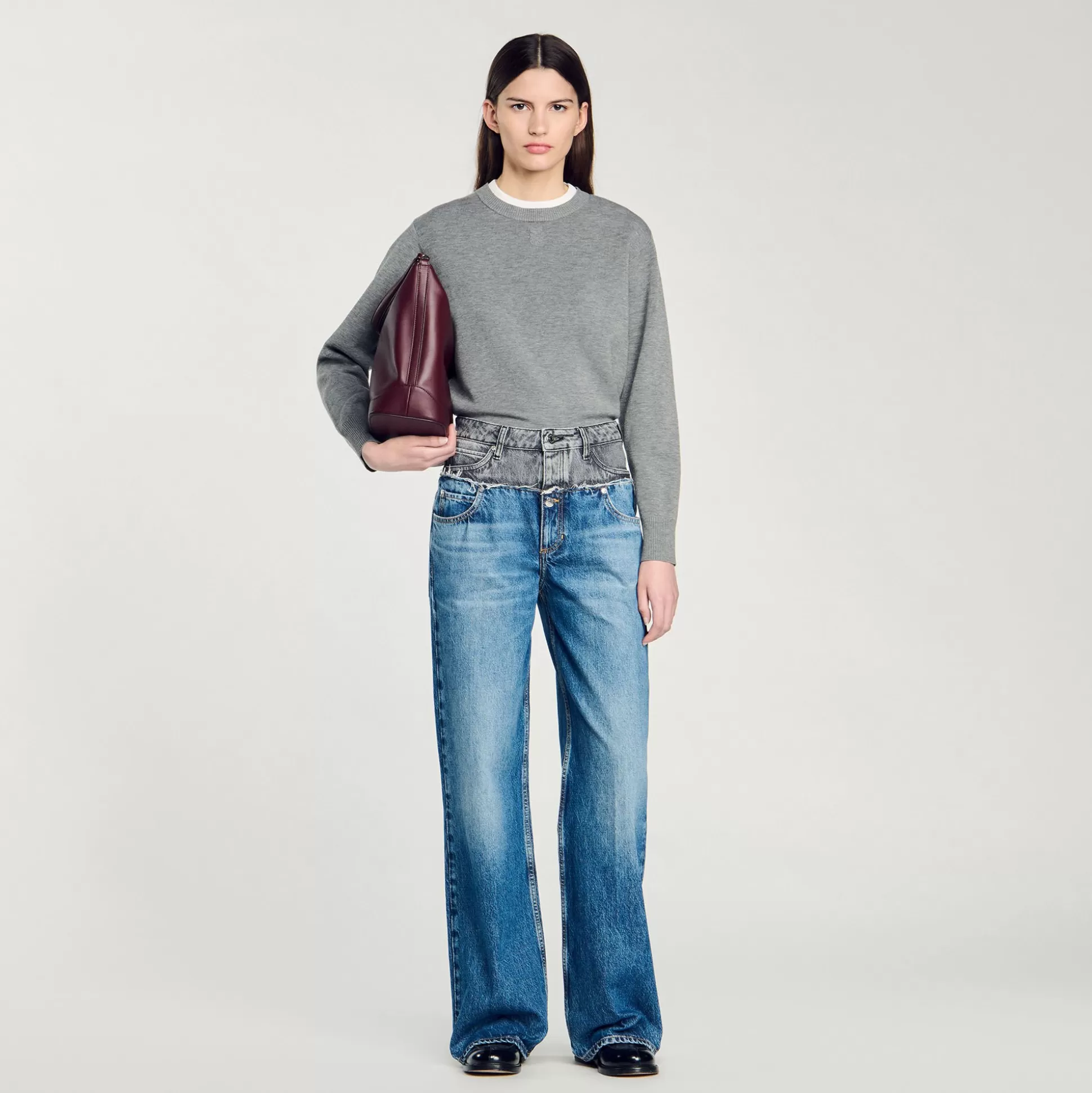 Hosen & Jeans>Sandro Jeans Mit Doppeltem Bund Jeansblau