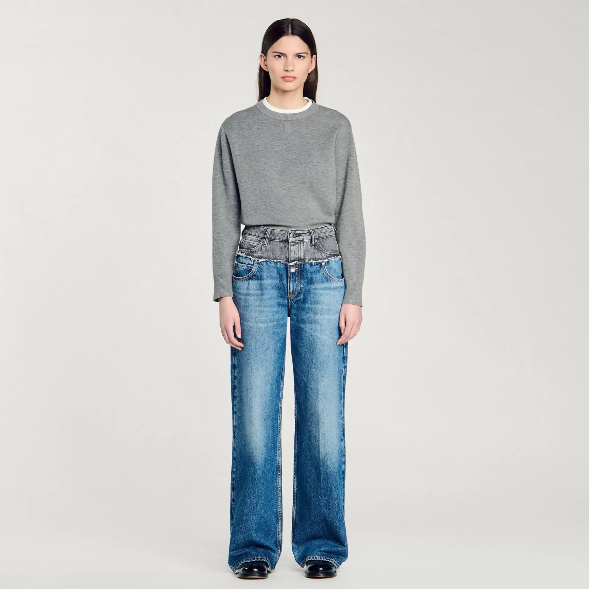 Hosen & Jeans>Sandro Jeans Mit Doppeltem Bund Jeansblau