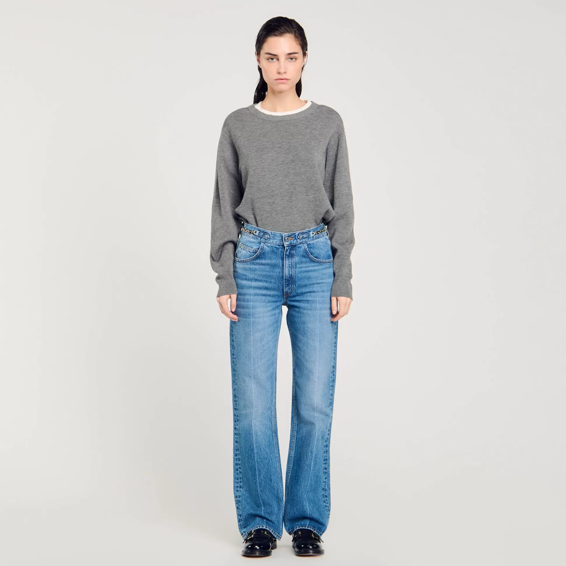 Hosen & Jeans>Sandro Jeans Mit Panzerkettendetail Jeansblau