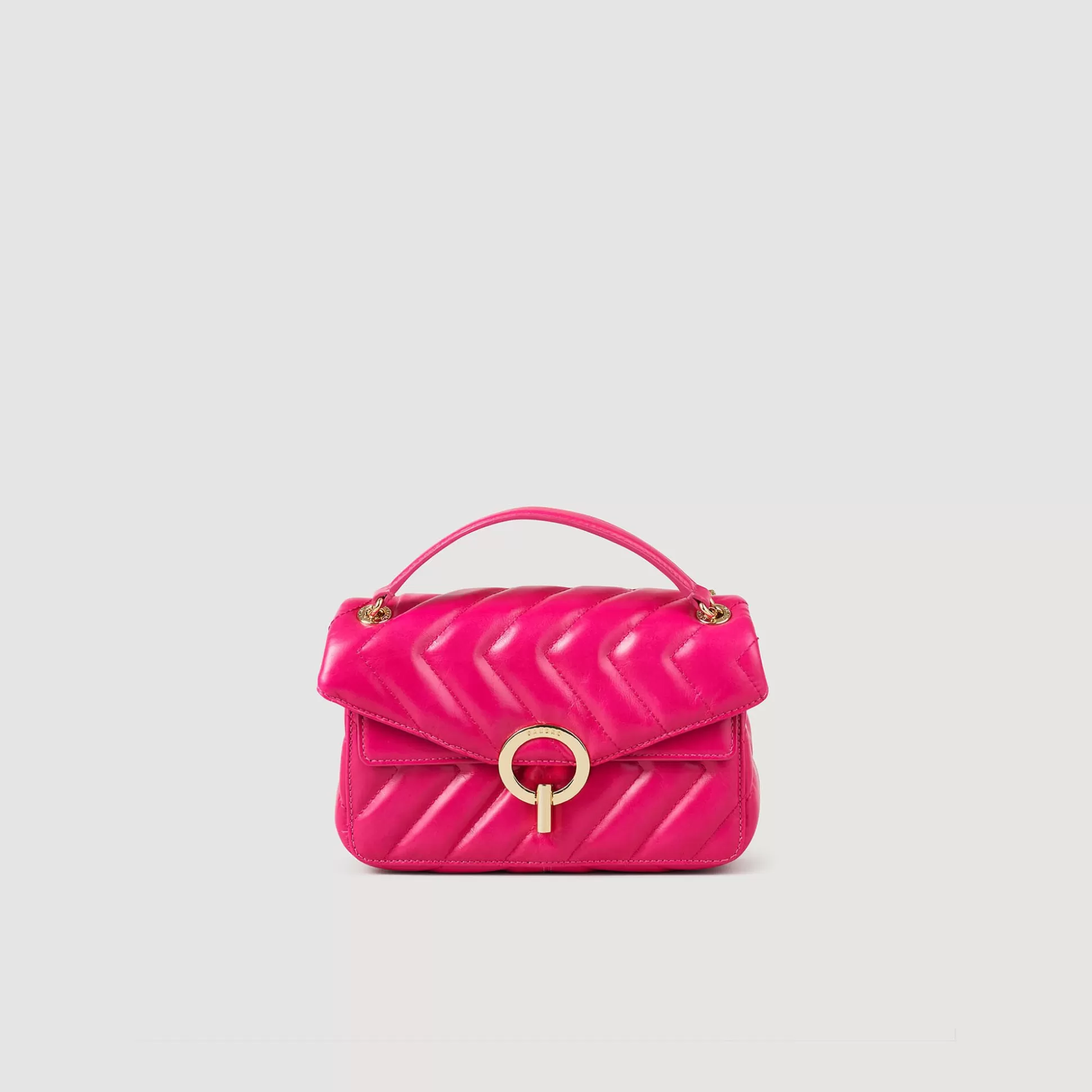 Schultertasche | Minitaschen>Sandro Kleine Tasche Yza Aus Glattleder Fushia