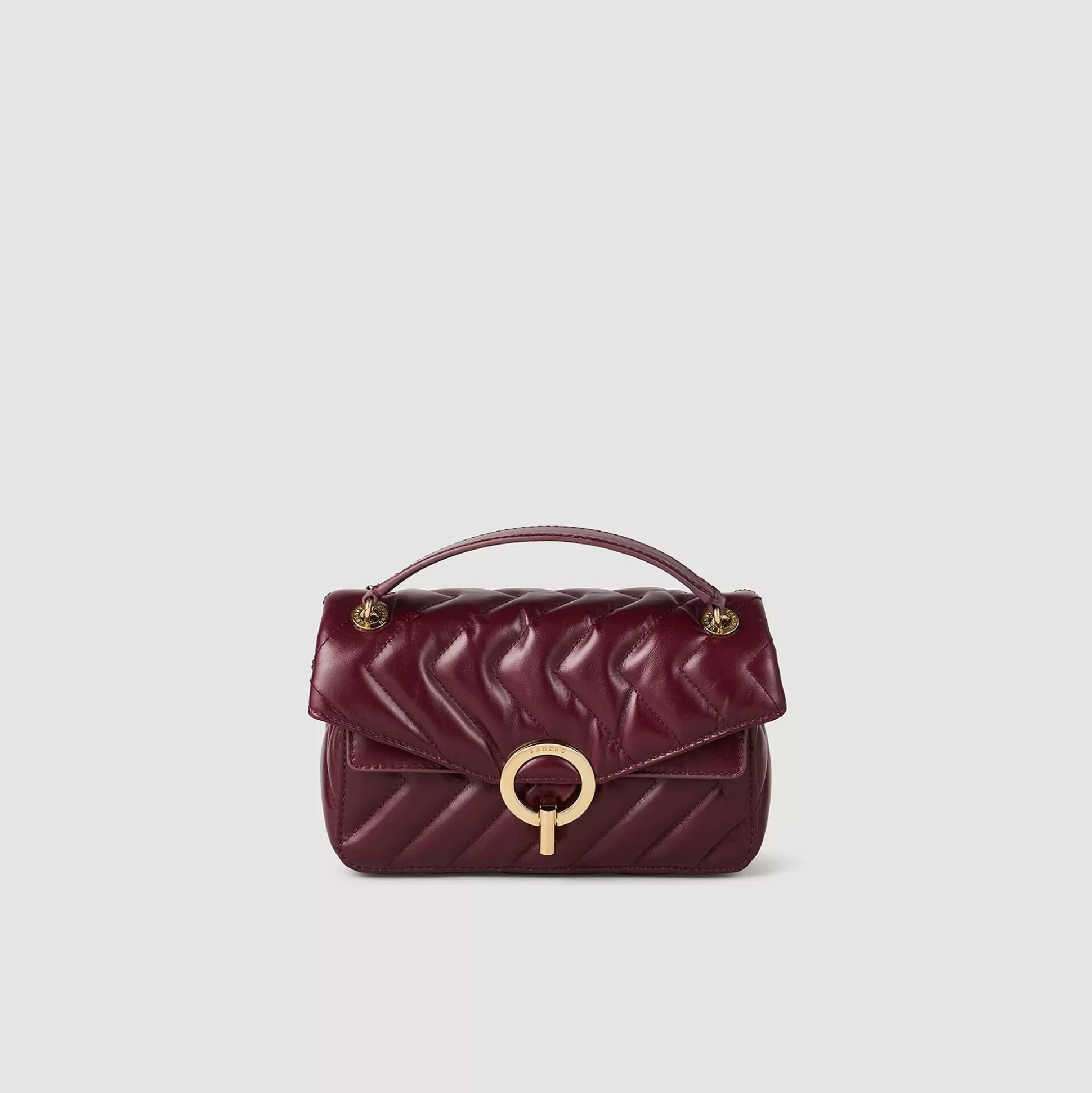 Schultertasche | Umhängetaschen>Sandro Kleine Tasche Yza Aus Glattleder Bordeaux