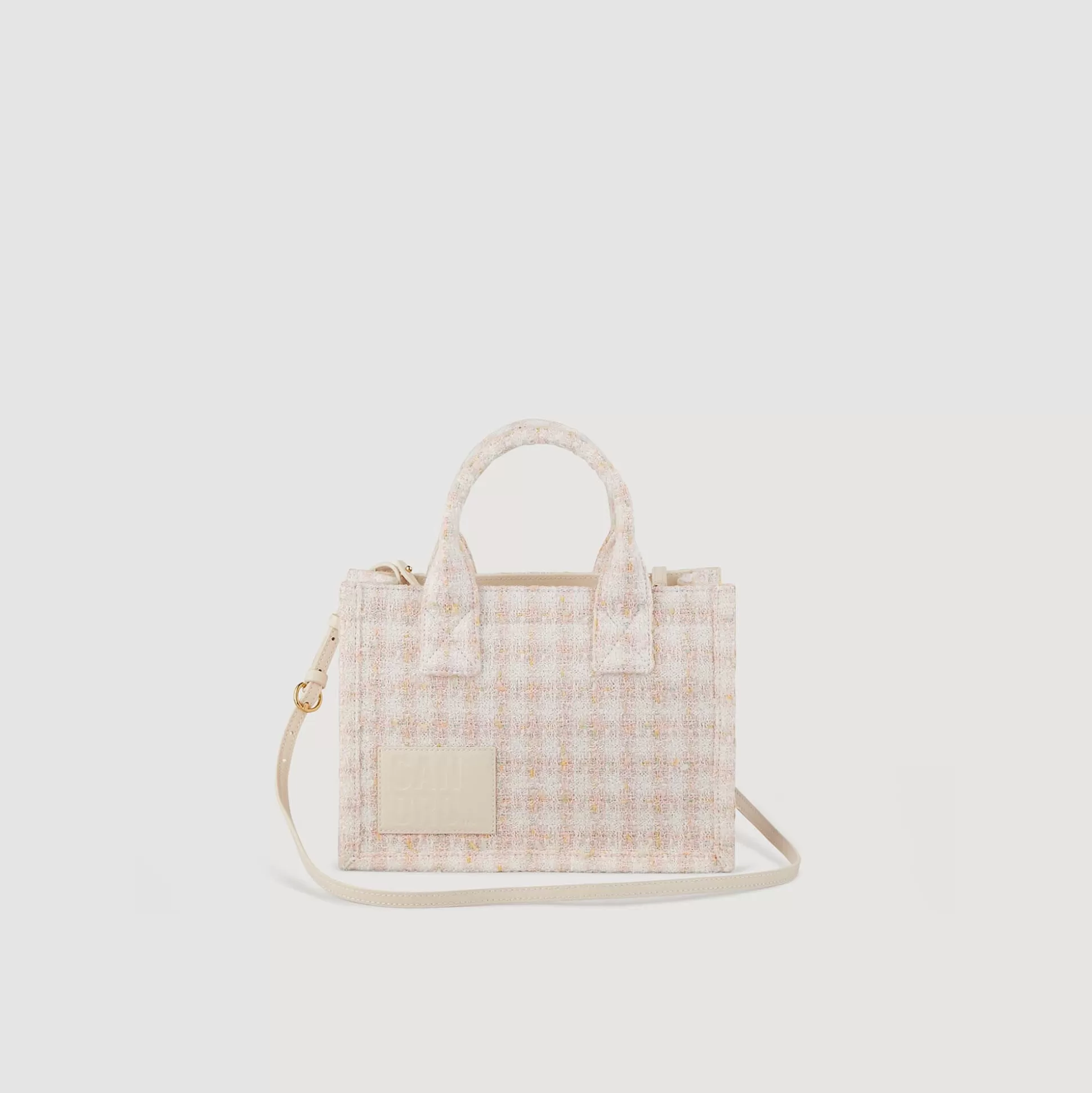 Tote Bag | Schultertasche>Sandro Kleiner Tweed-Shopper Kasbah Hell-Rosa