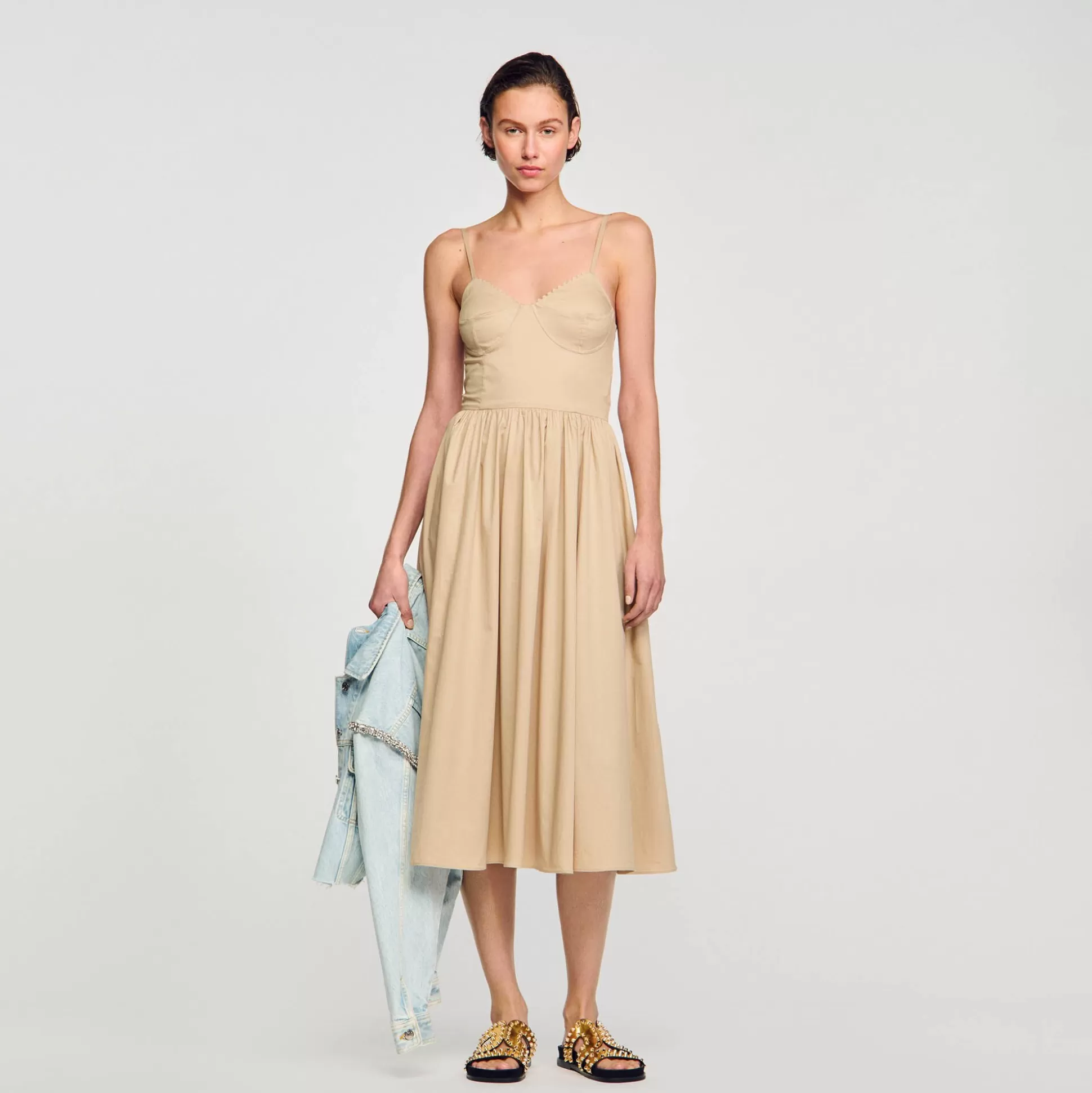 Kleider>Sandro Korsettkleid Beige