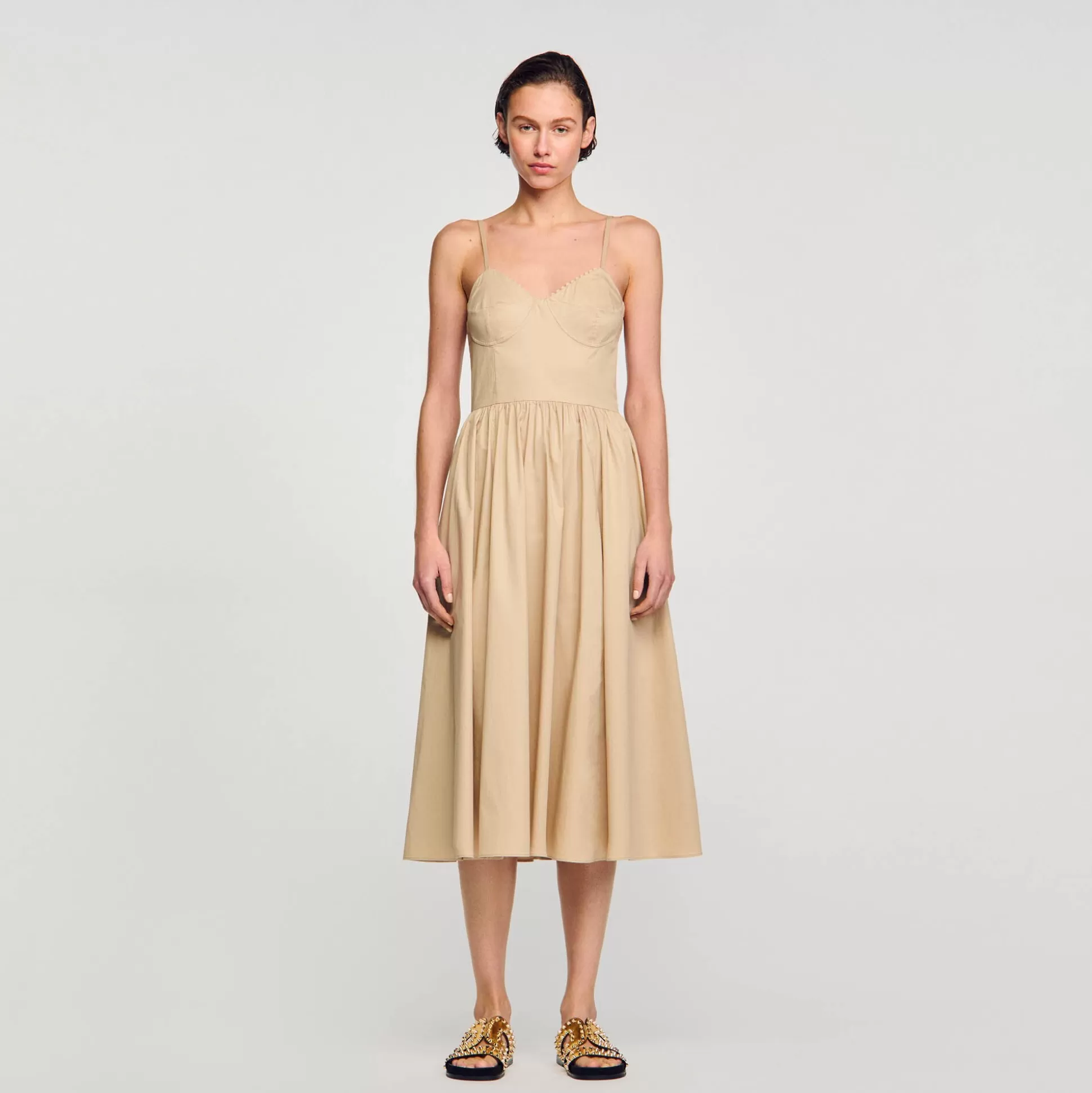 Kleider>Sandro Korsettkleid Beige