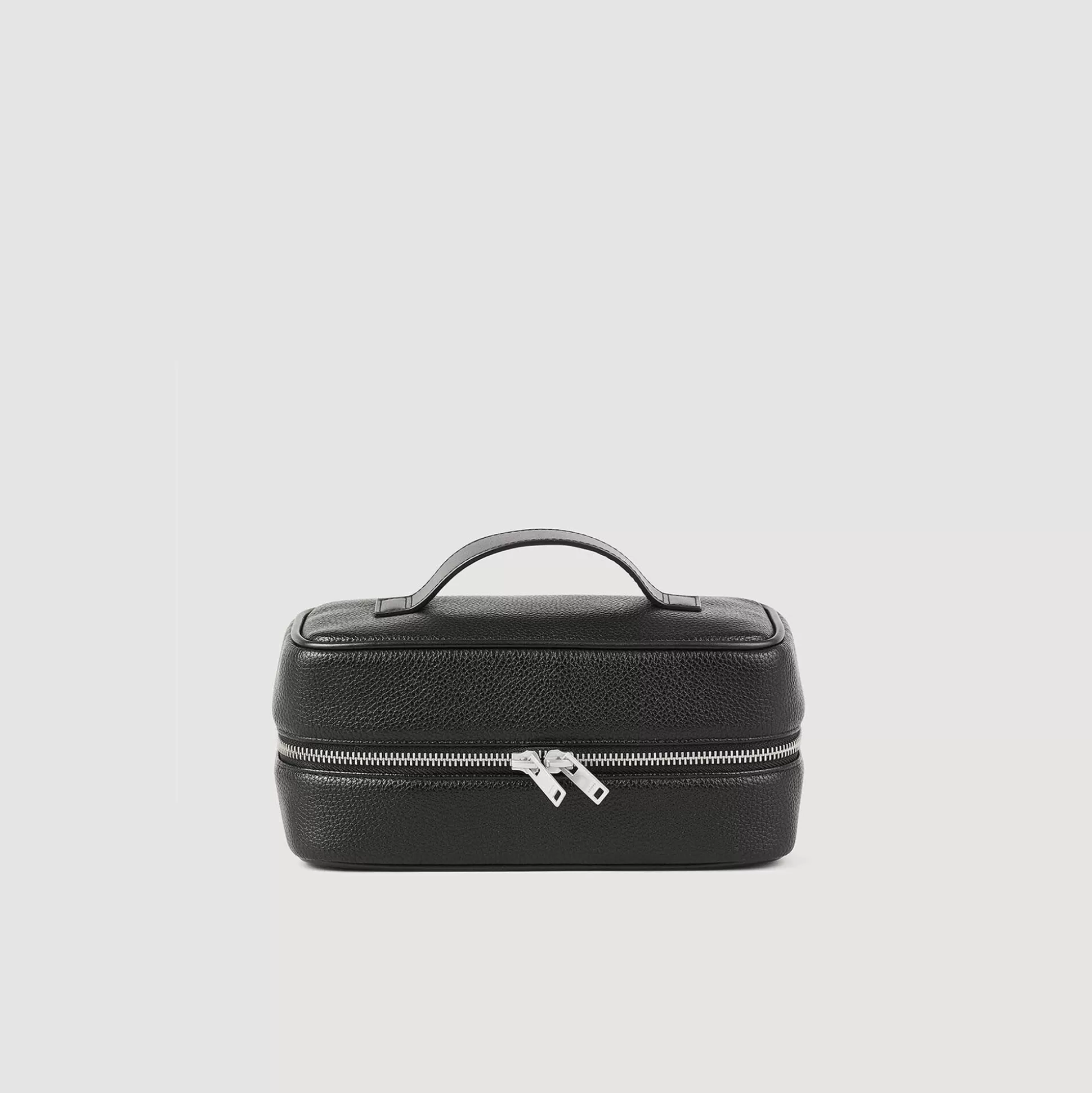 Briefcases>Sandro Kosmetiktasche Aus Grobem Canvas-Stoff Schwarz