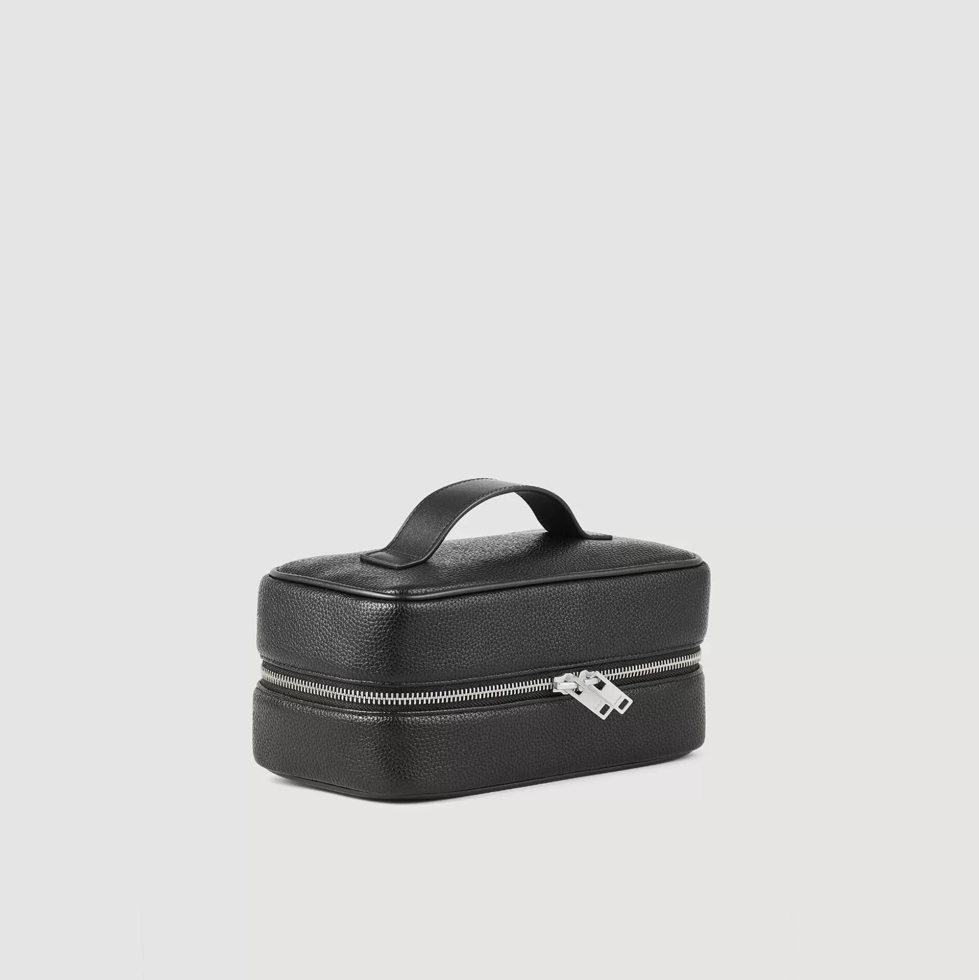 Briefcases>Sandro Kosmetiktasche Aus Grobem Canvas-Stoff Schwarz