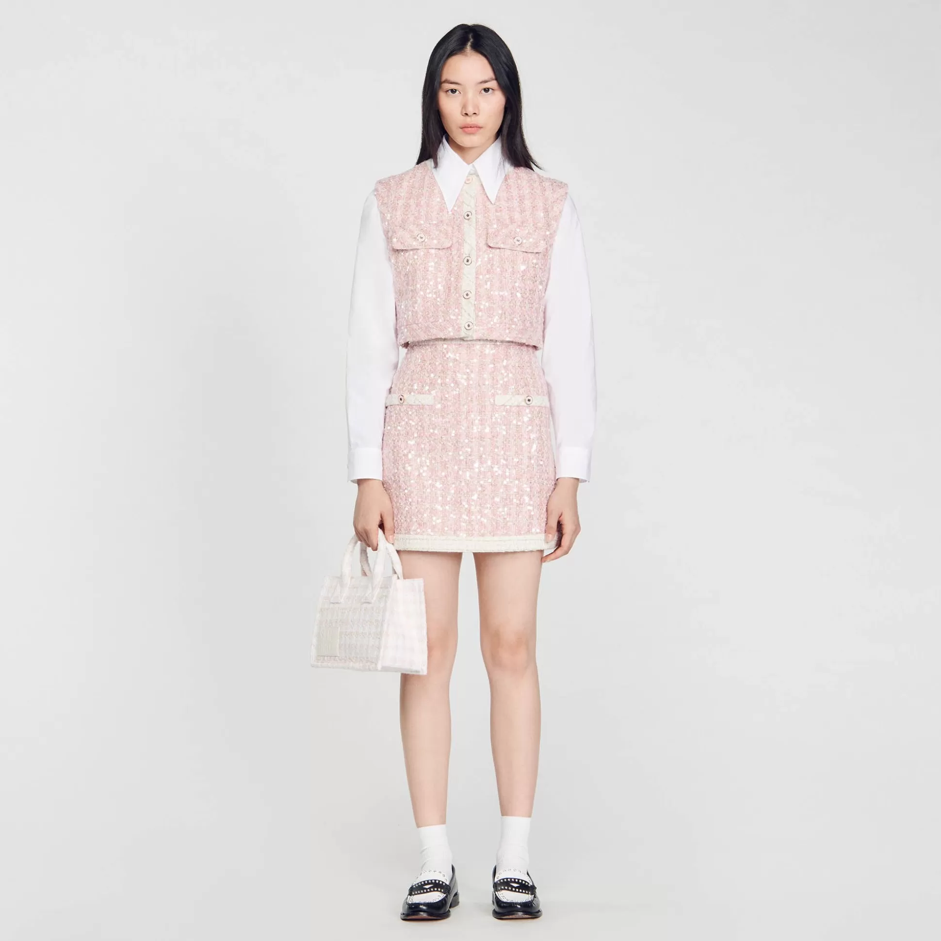 Kombiteile | Röcke & Shorts>Sandro Kurzer Tweed-Rock Rosa