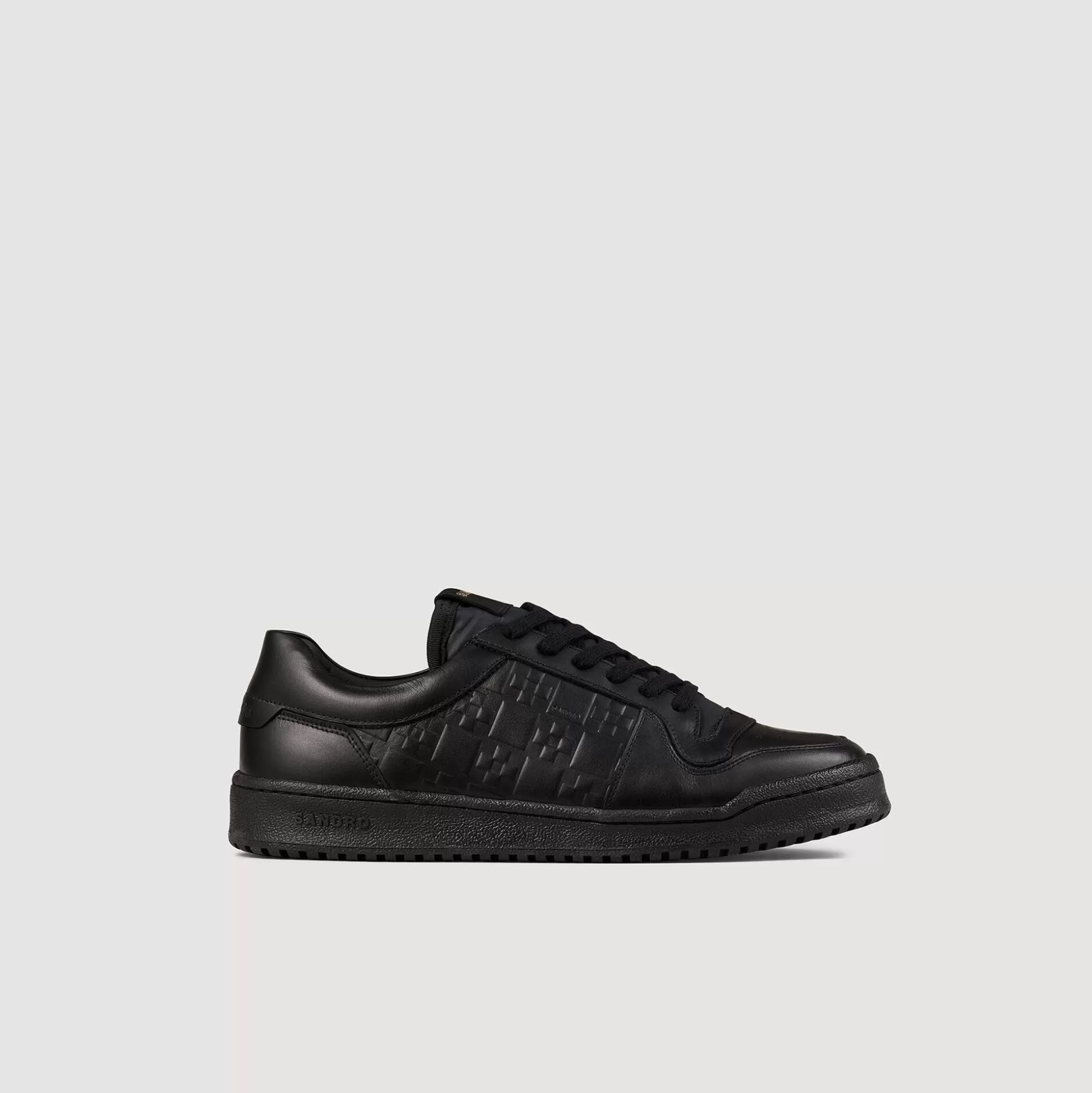 Sneakers>Sandro Niedrige Sneakers Aus Leder Schwarz