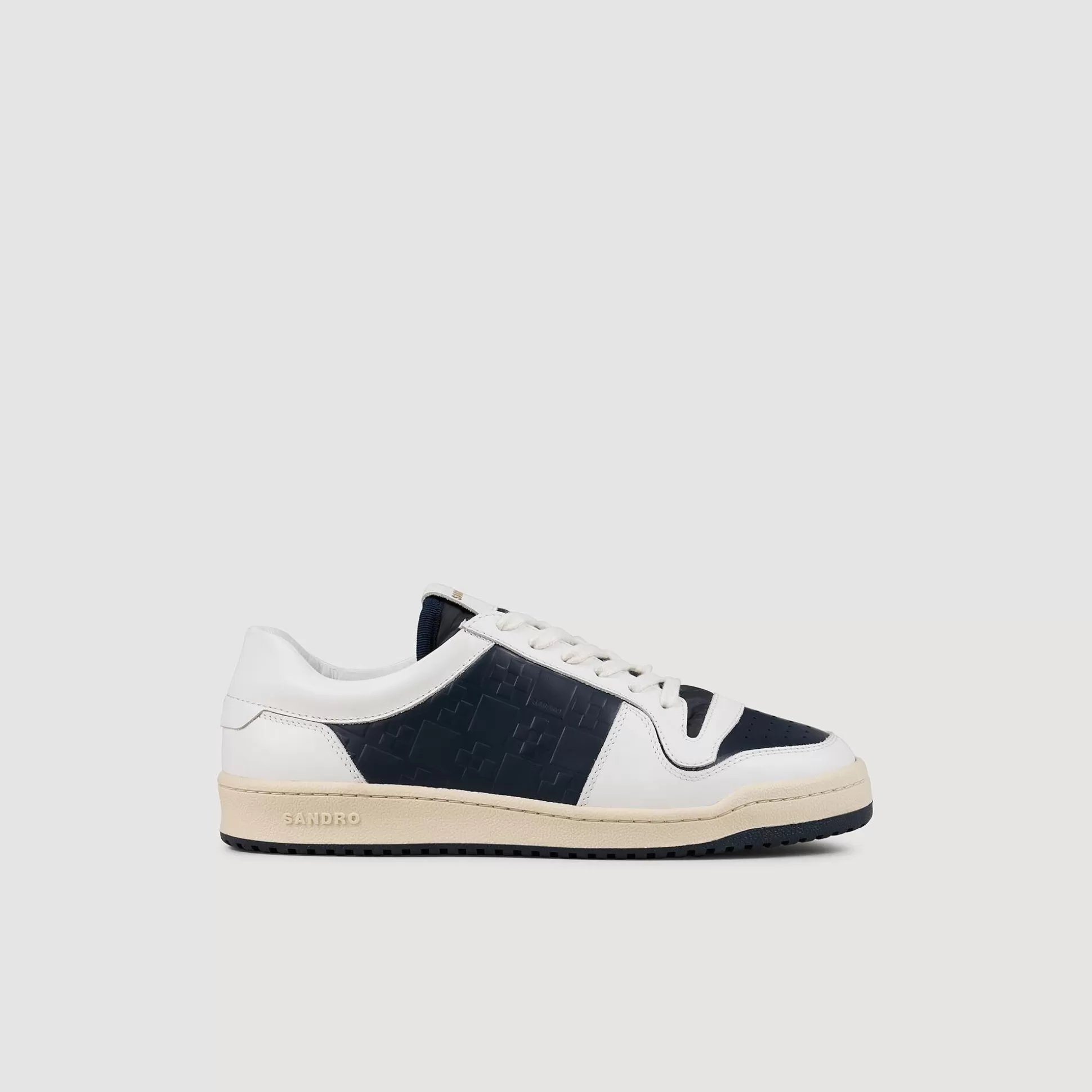 Sneakers>Sandro Niedrige Sneakers Aus Leder Marine