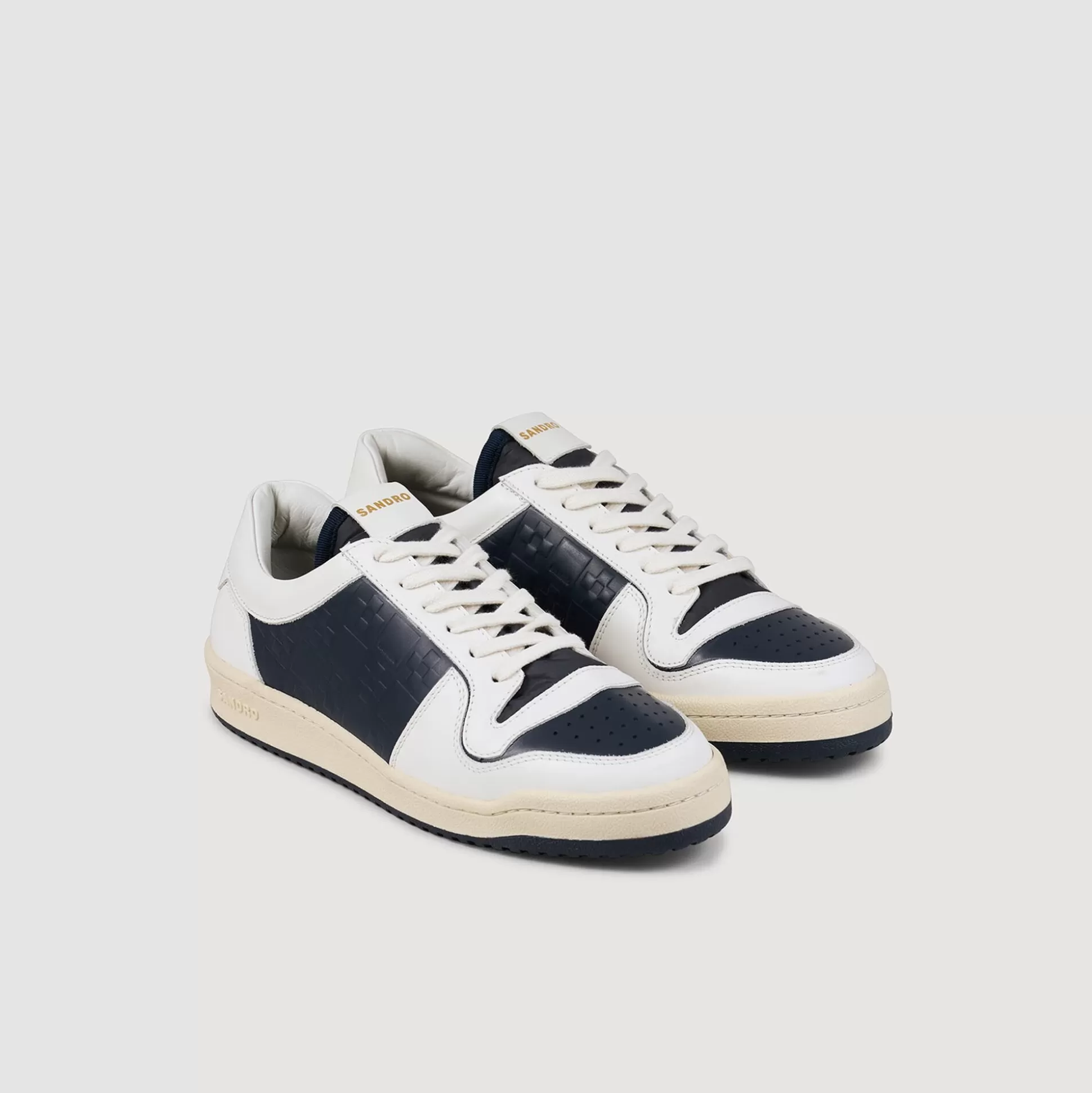 Sneakers>Sandro Niedrige Sneakers Aus Leder Marine