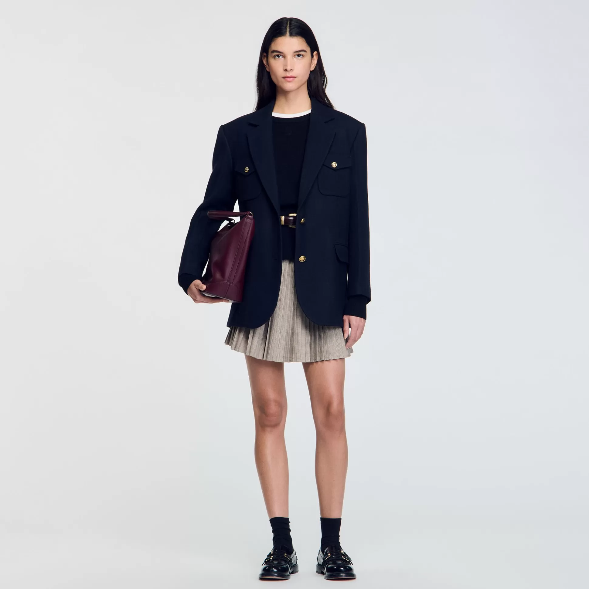 Blousons & Jacken>Sandro Oversize-Blazer Marine