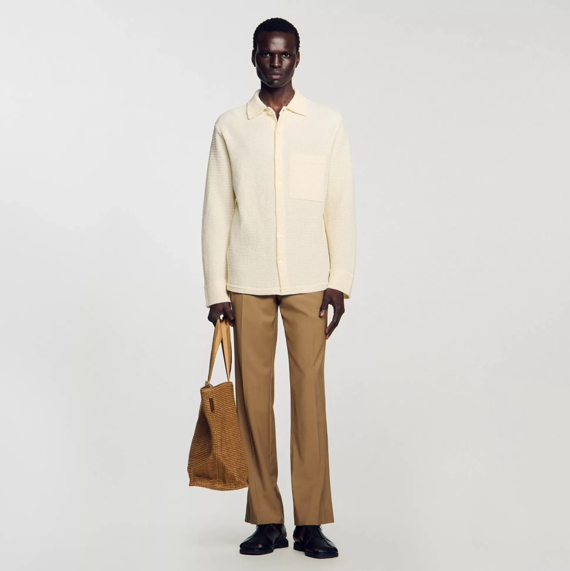 Pullovers & Cardigans | Hemden>Sandro Oversize-Strickhemd Beige