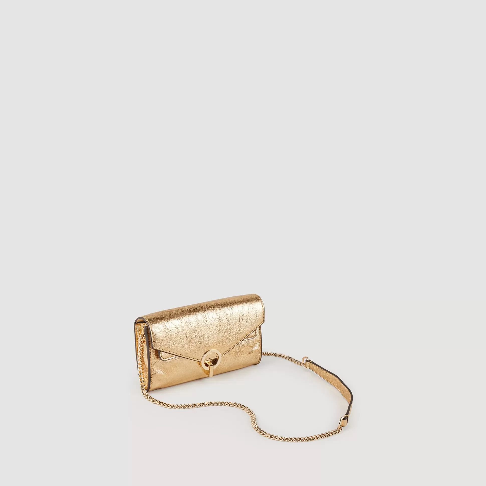 Schultertasche | Minitaschen>Sandro Pochette Aus farbenem Leder Gold