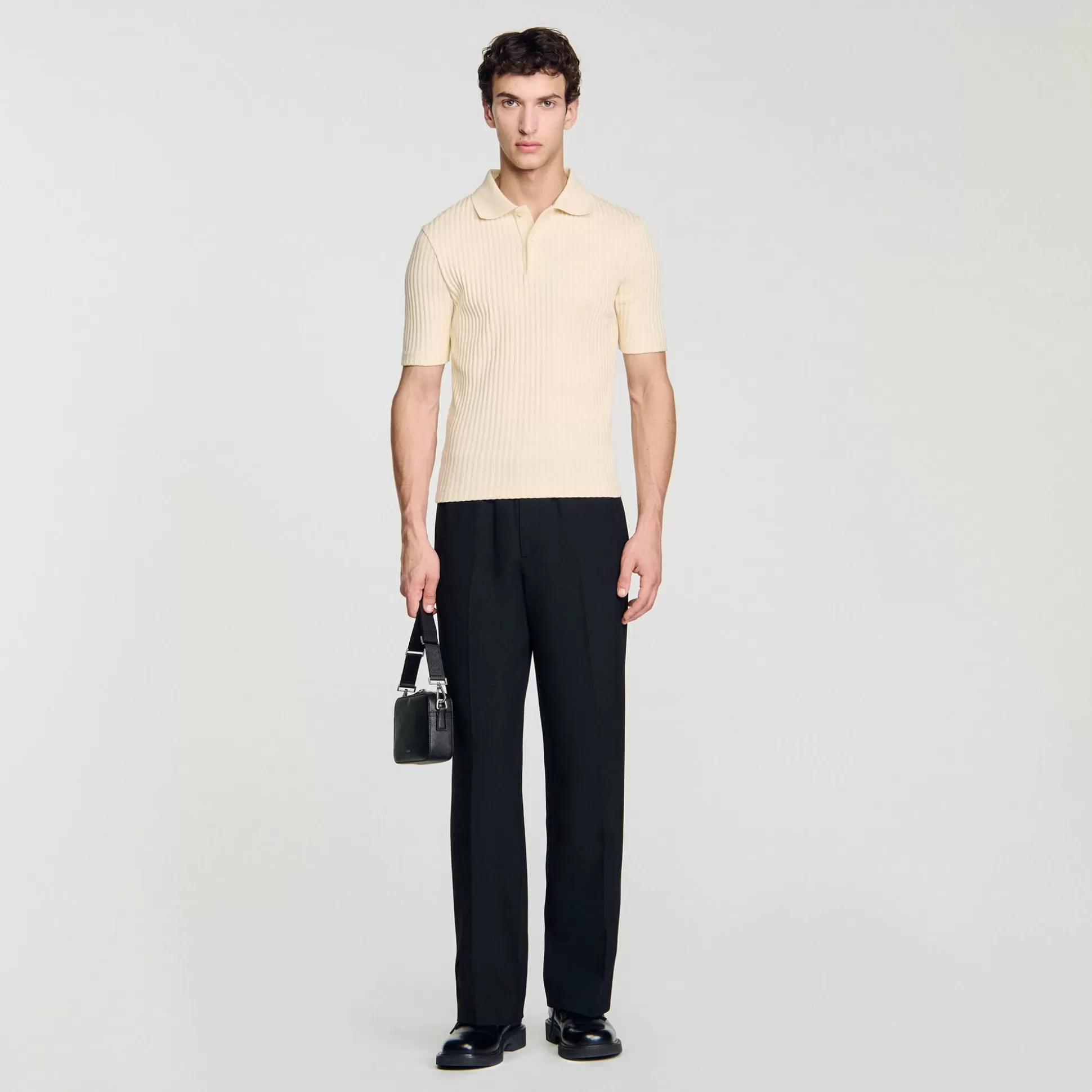 T-Shirts & Polos>Sandro Poloshirt Aus Baumwolle Beige