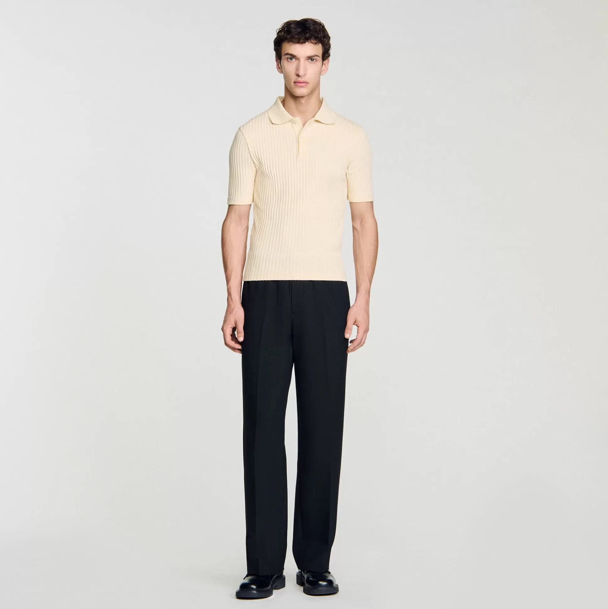 T-Shirts & Polos>Sandro Poloshirt Aus Baumwolle Beige