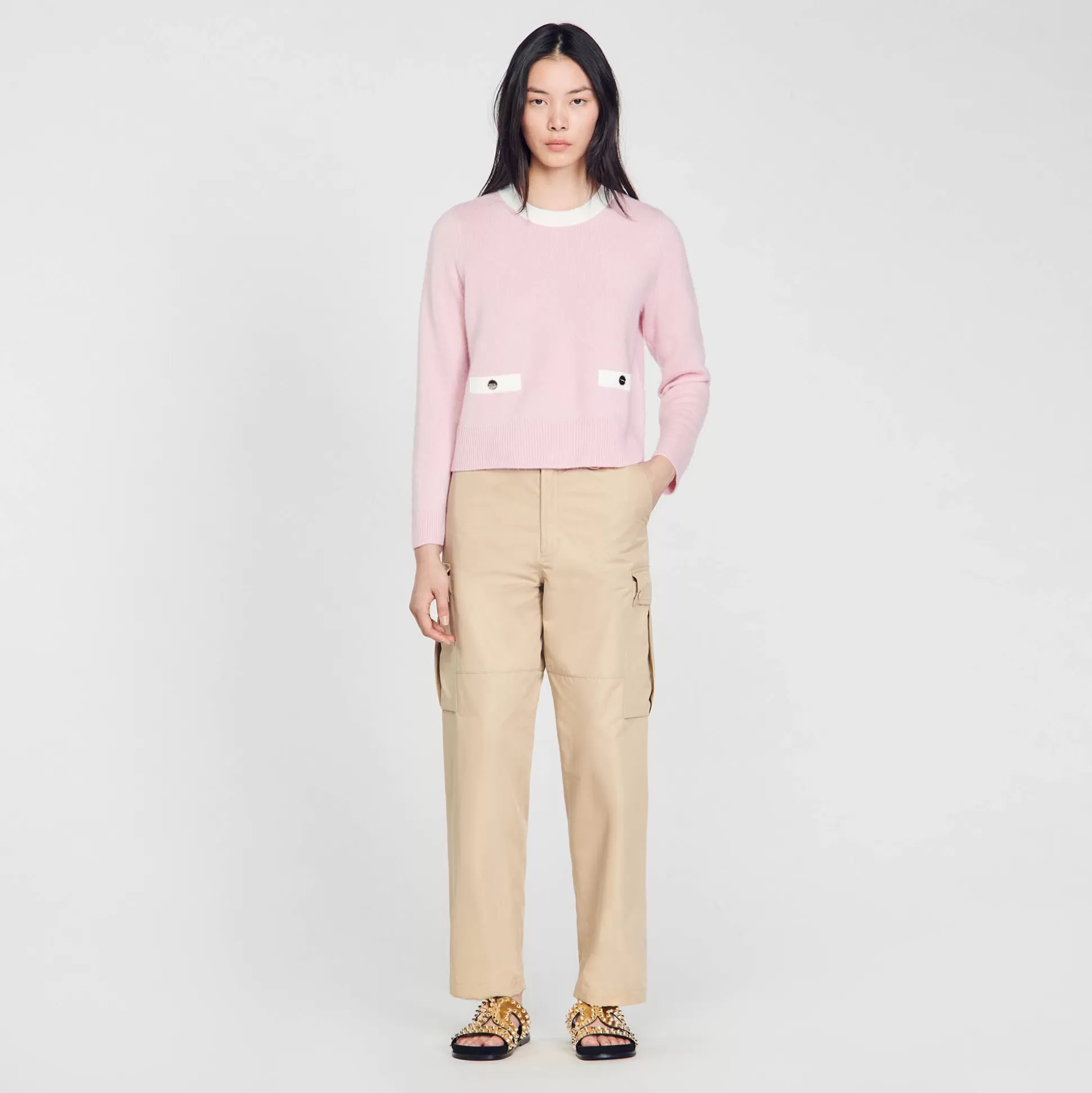 Pullovers & Cardigans>Sandro Pullover Aus Feinstrick Rosa