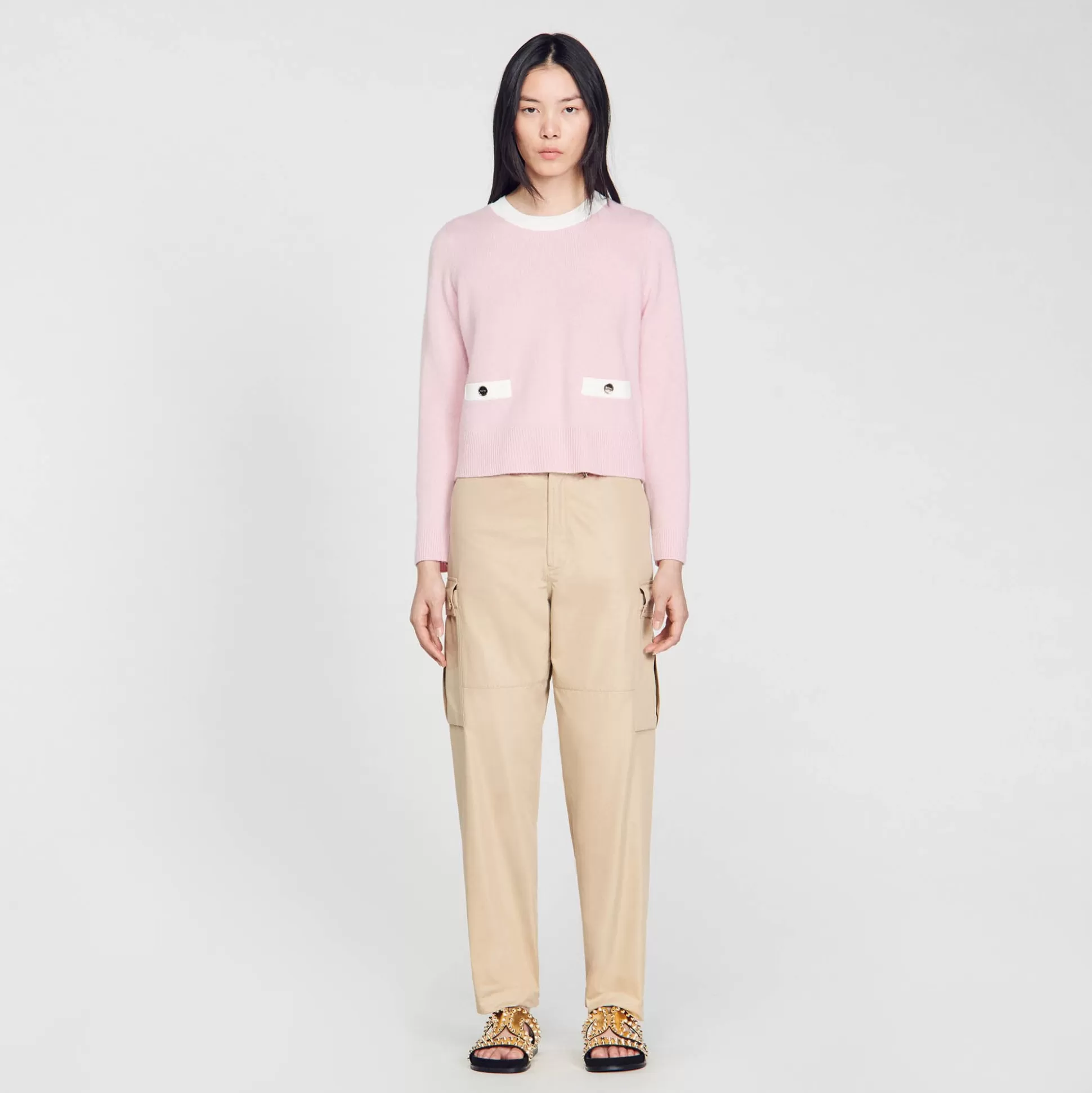 Pullovers & Cardigans>Sandro Pullover Aus Feinstrick Rosa