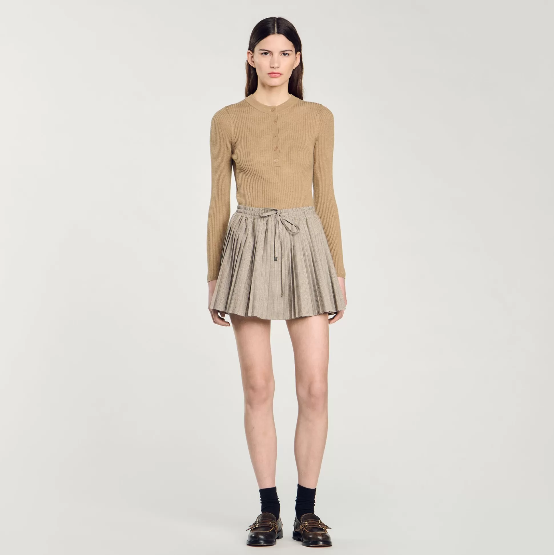 Pullovers & Cardigans>Sandro Pullover Aus Rippstrick Khaki