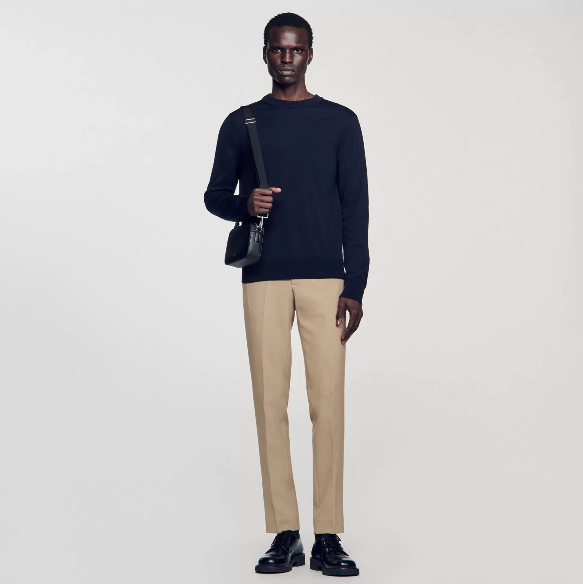 Pullovers & Cardigans>Sandro Pullover Aus Woll-Feinstrick Marine