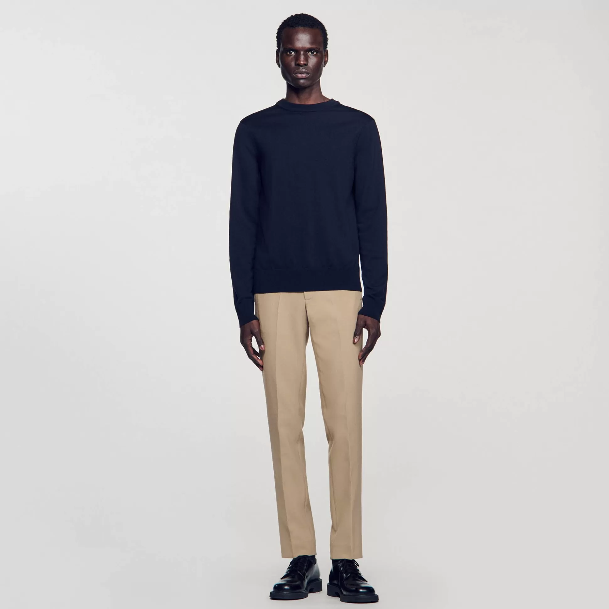 Pullovers & Cardigans>Sandro Pullover Aus Woll-Feinstrick Marine