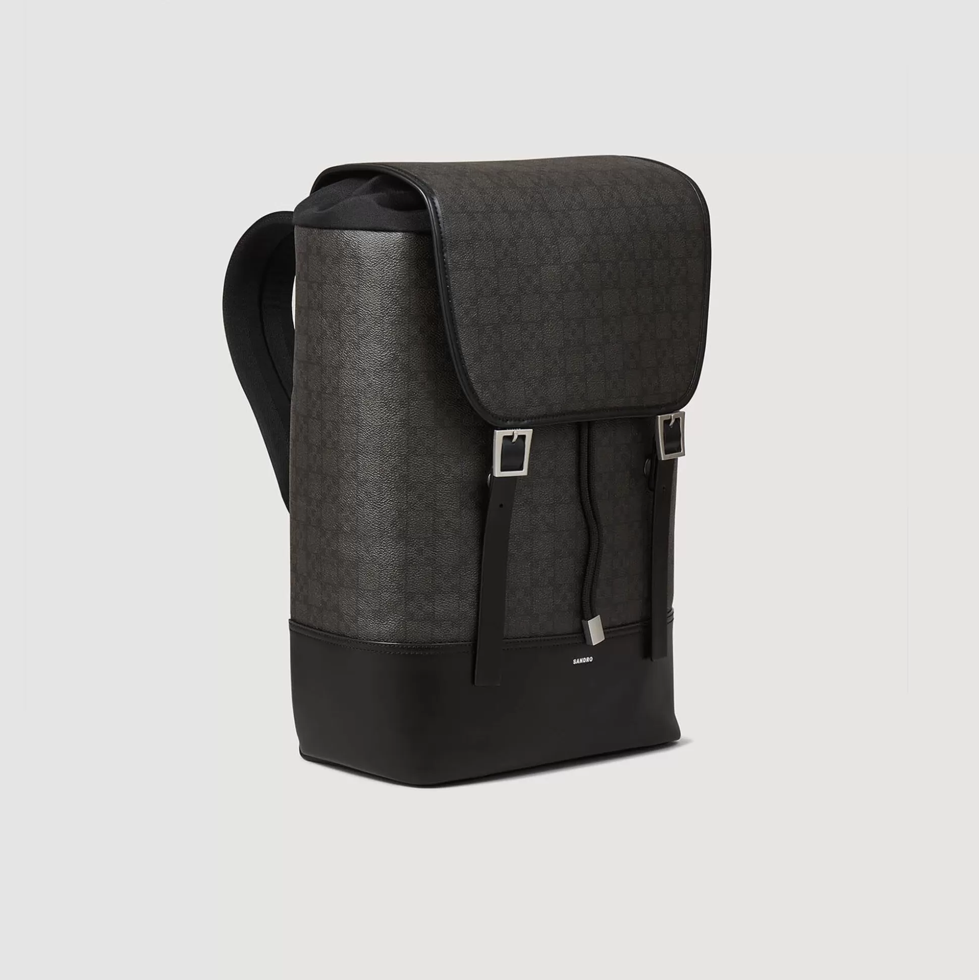 Rucksäcke>Sandro Rucksack Aus Canvas Square Cross Schwarz