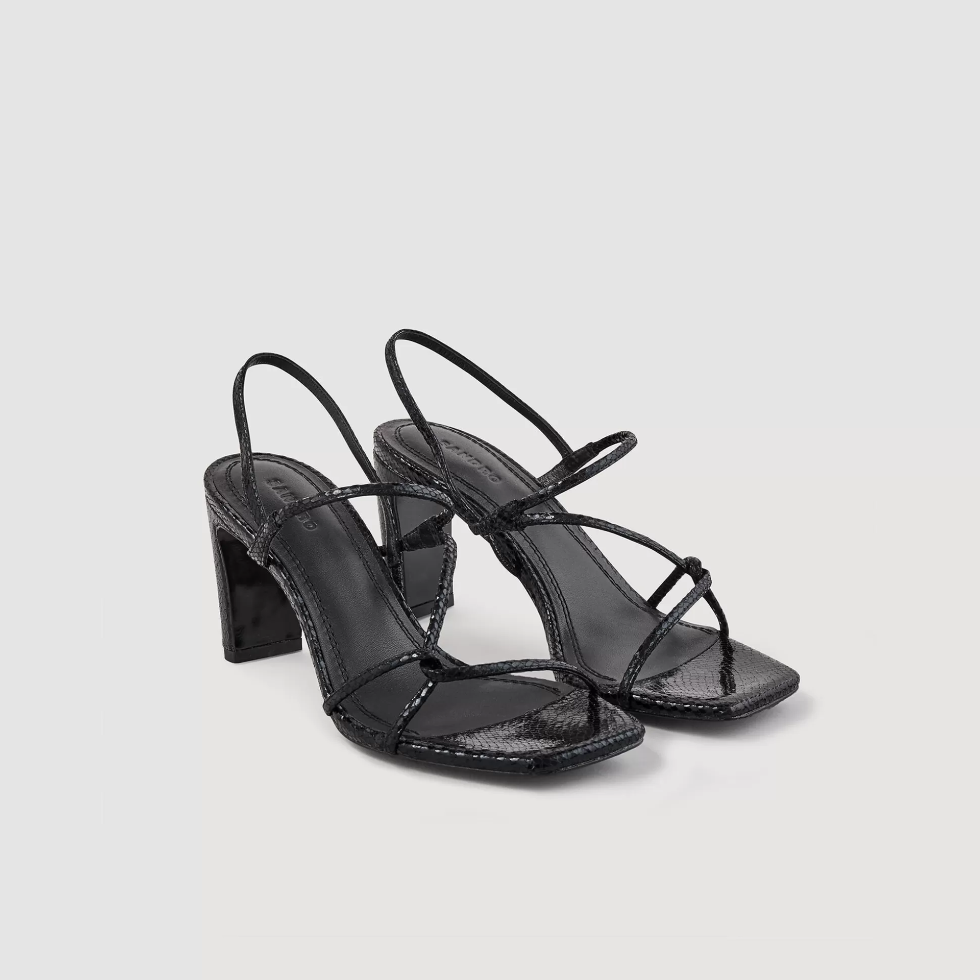 Sandalen Mit Absätzen | Absatzsandalen>Sandro Sandalen Mit Schmalen Riemchen Schwarz