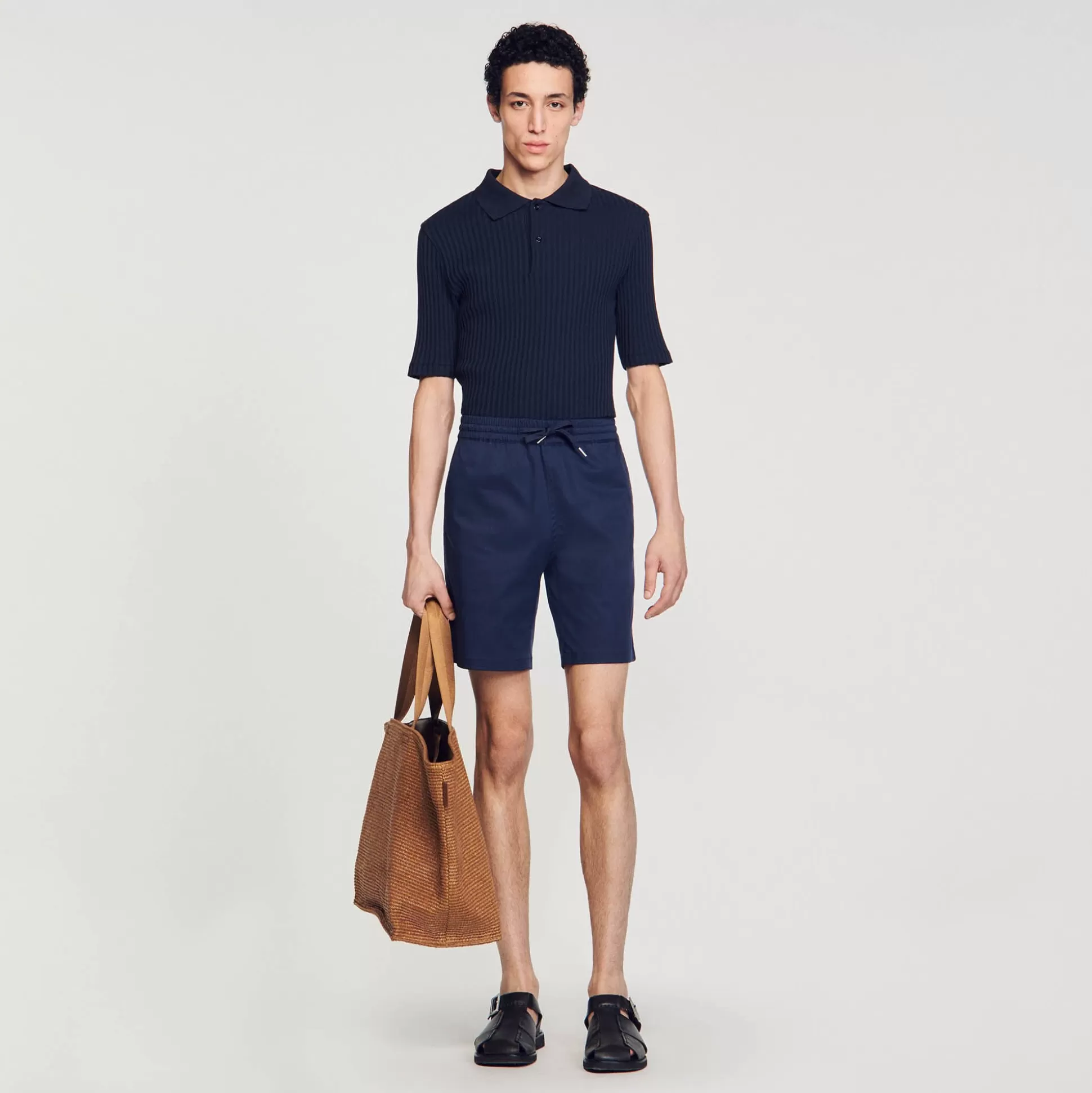 Hosen & Shorts>Sandro Shorts Aus Baumwolle Dunkel-Blau