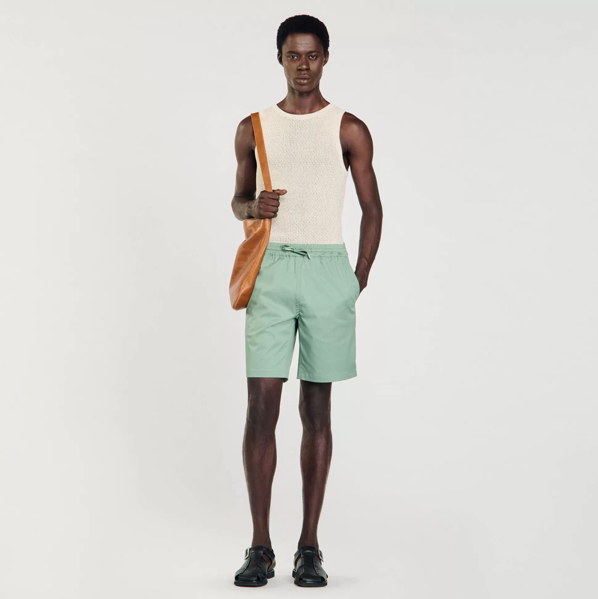 Hosen & Shorts>Sandro Shorts Aus Baumwolle Wasser-Grün