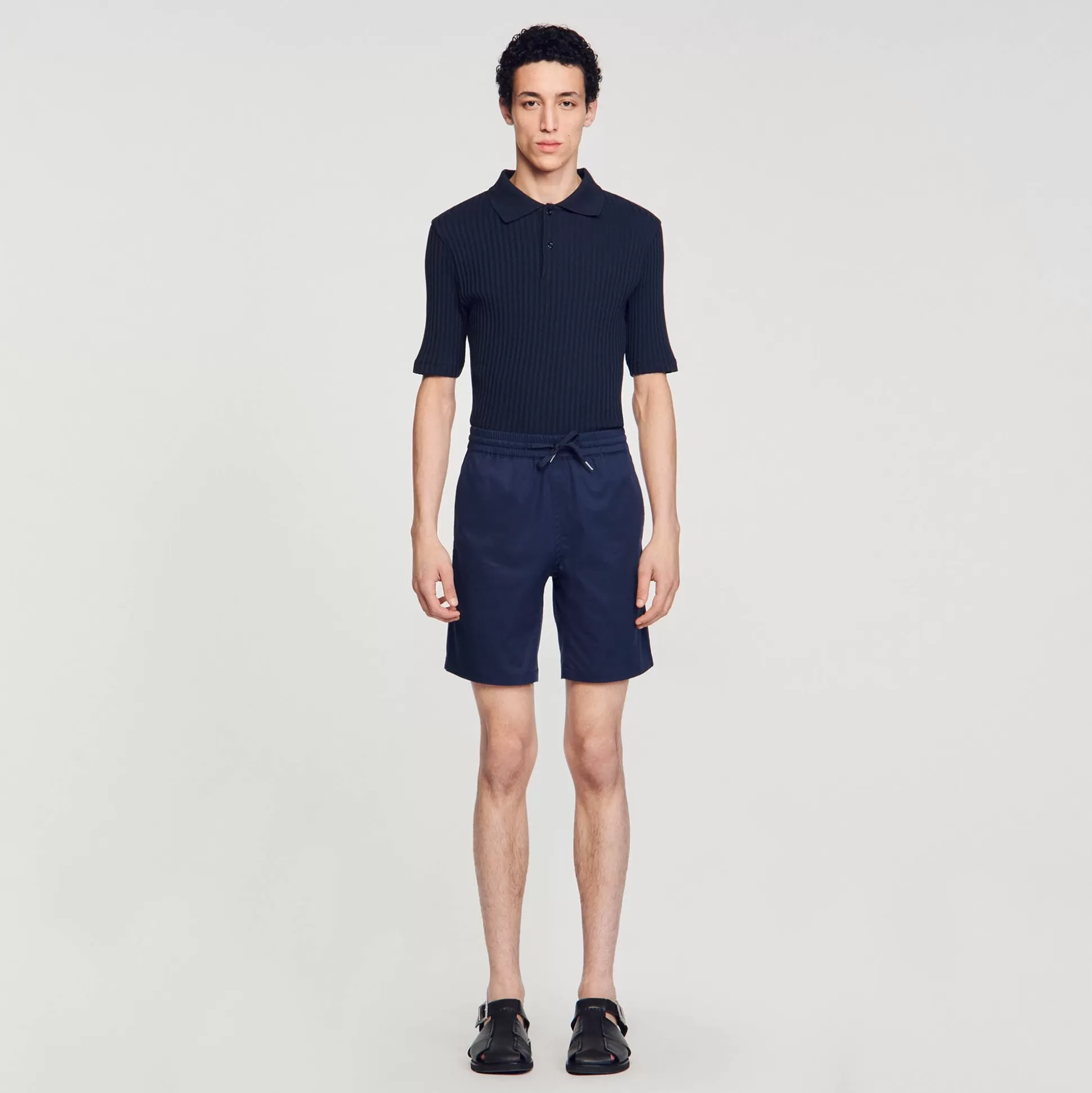 Hosen & Shorts>Sandro Shorts Aus Baumwolle Dunkel-Blau