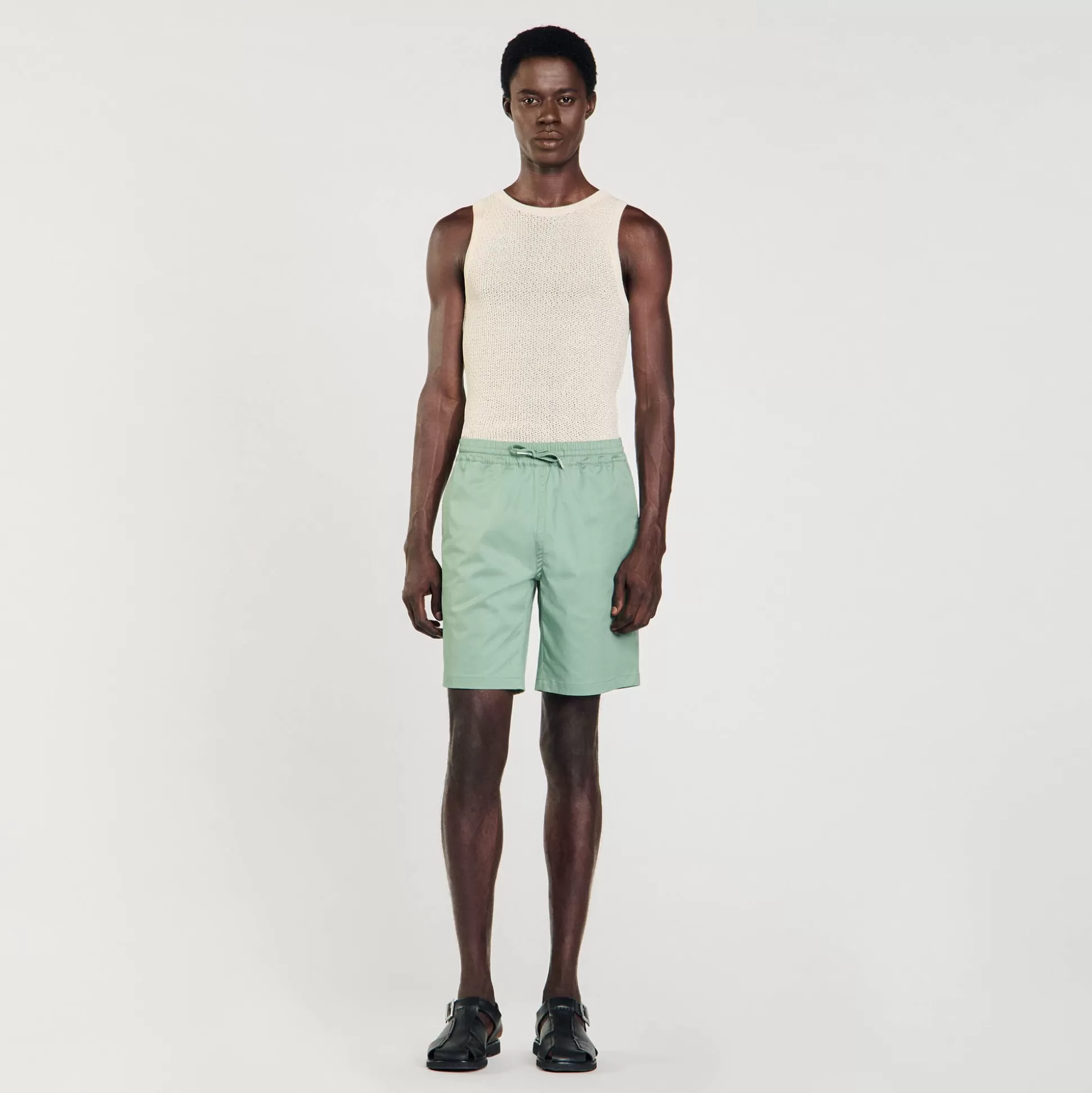 Hosen & Shorts>Sandro Shorts Aus Baumwolle Wasser-Grün