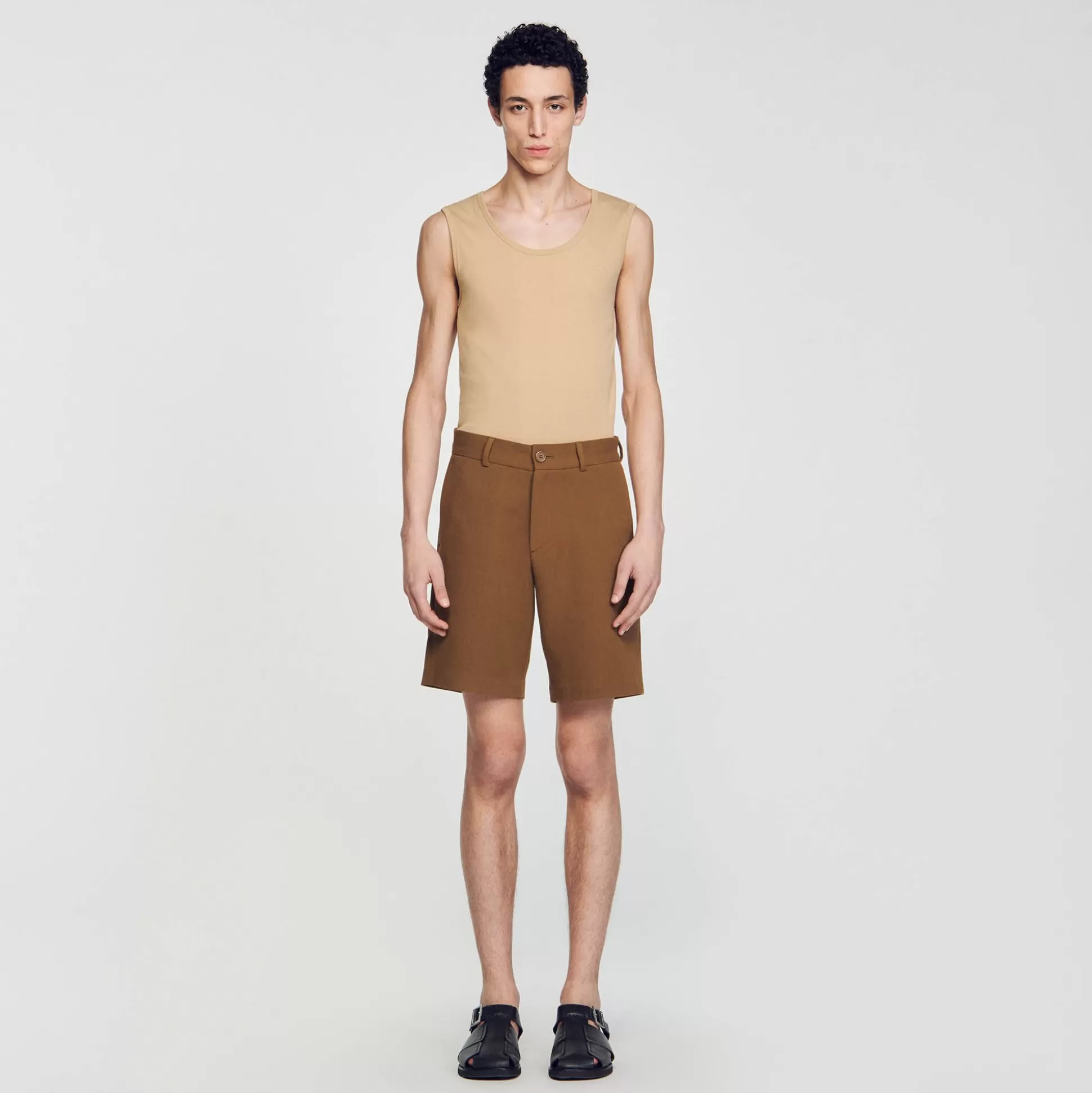 Hosen & Shorts>Sandro Shorts Aus Baumwolle Kamel