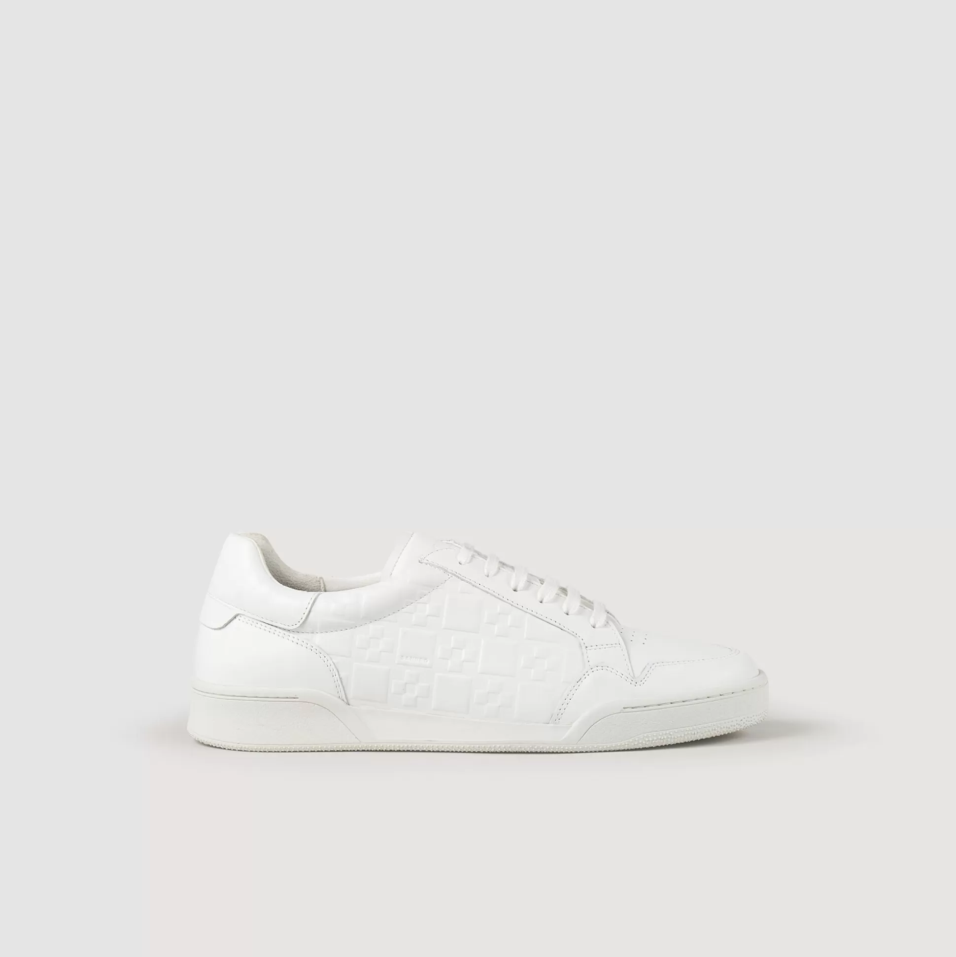 Sneakers>Sandro Sneaker Aus Leder Mit Square Cross Weiß