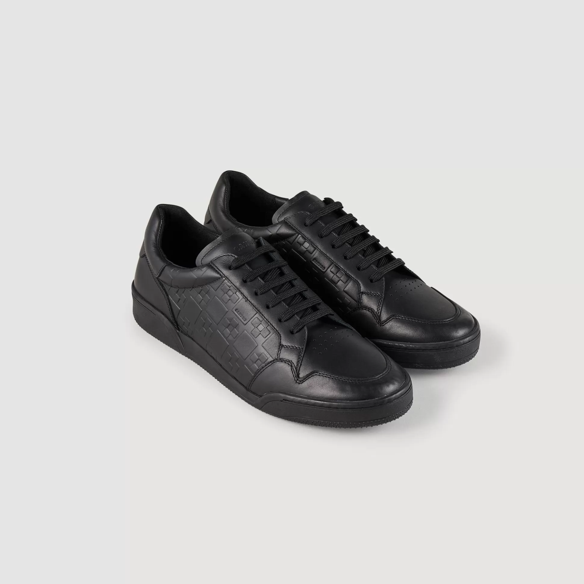 Sneakers>Sandro Sneaker Aus Leder Mit Square Cross Schwarz