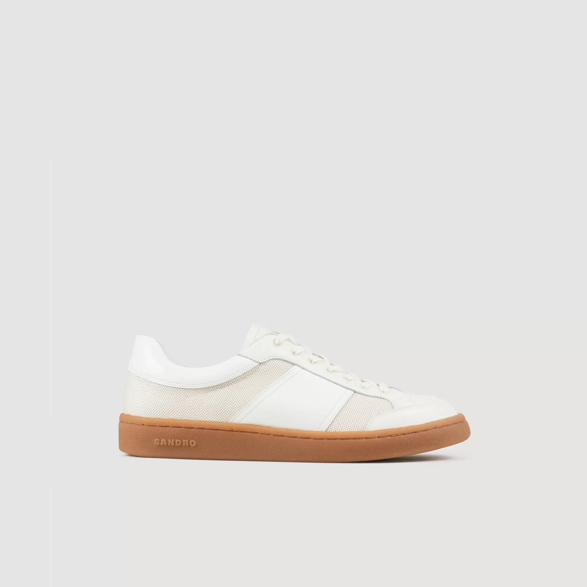 Sneakers>Sandro Sneakers Aus Leder Ecru