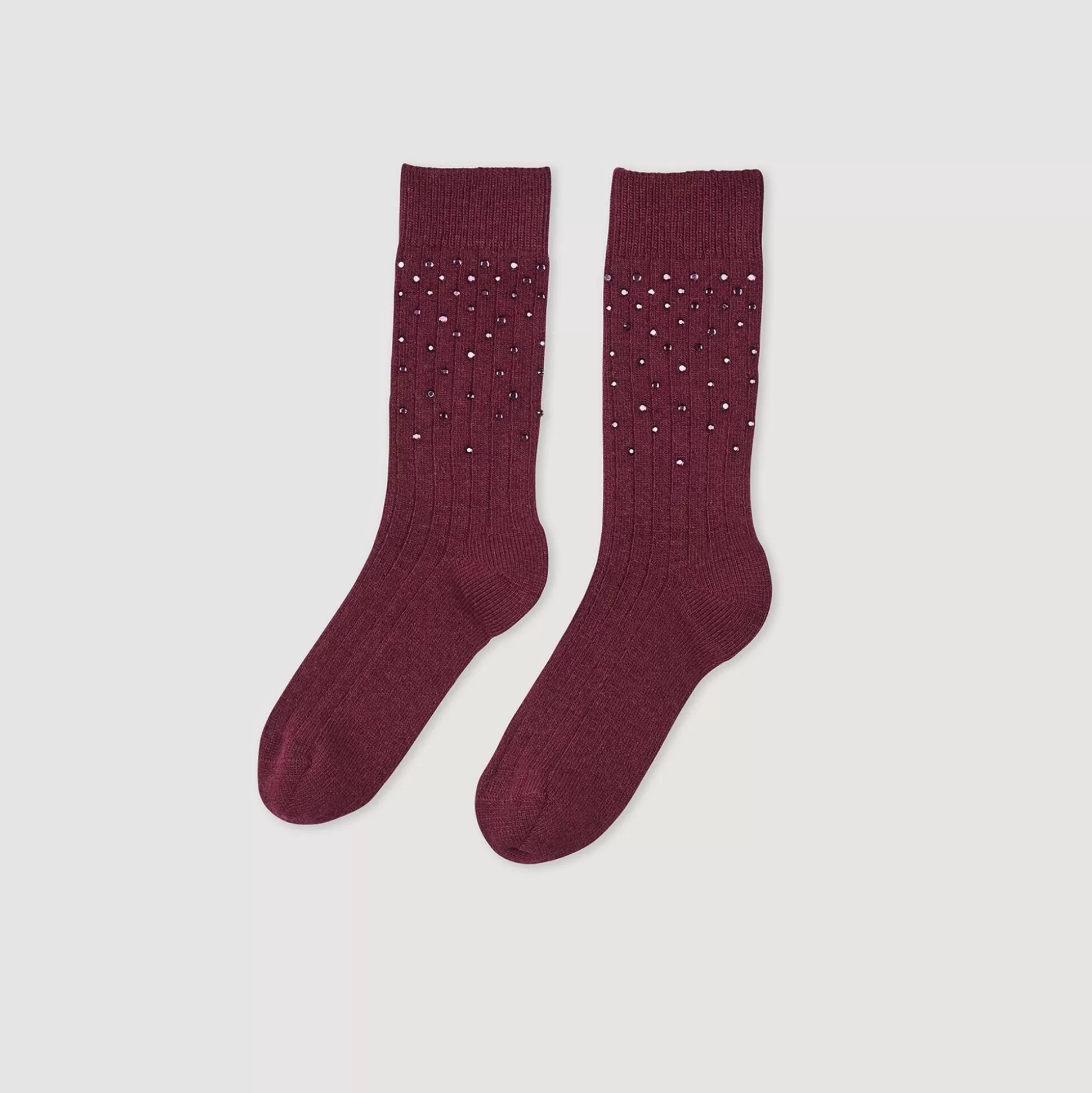 Socken>Sandro Socken Mit Strass-Verzierung Bordeaux